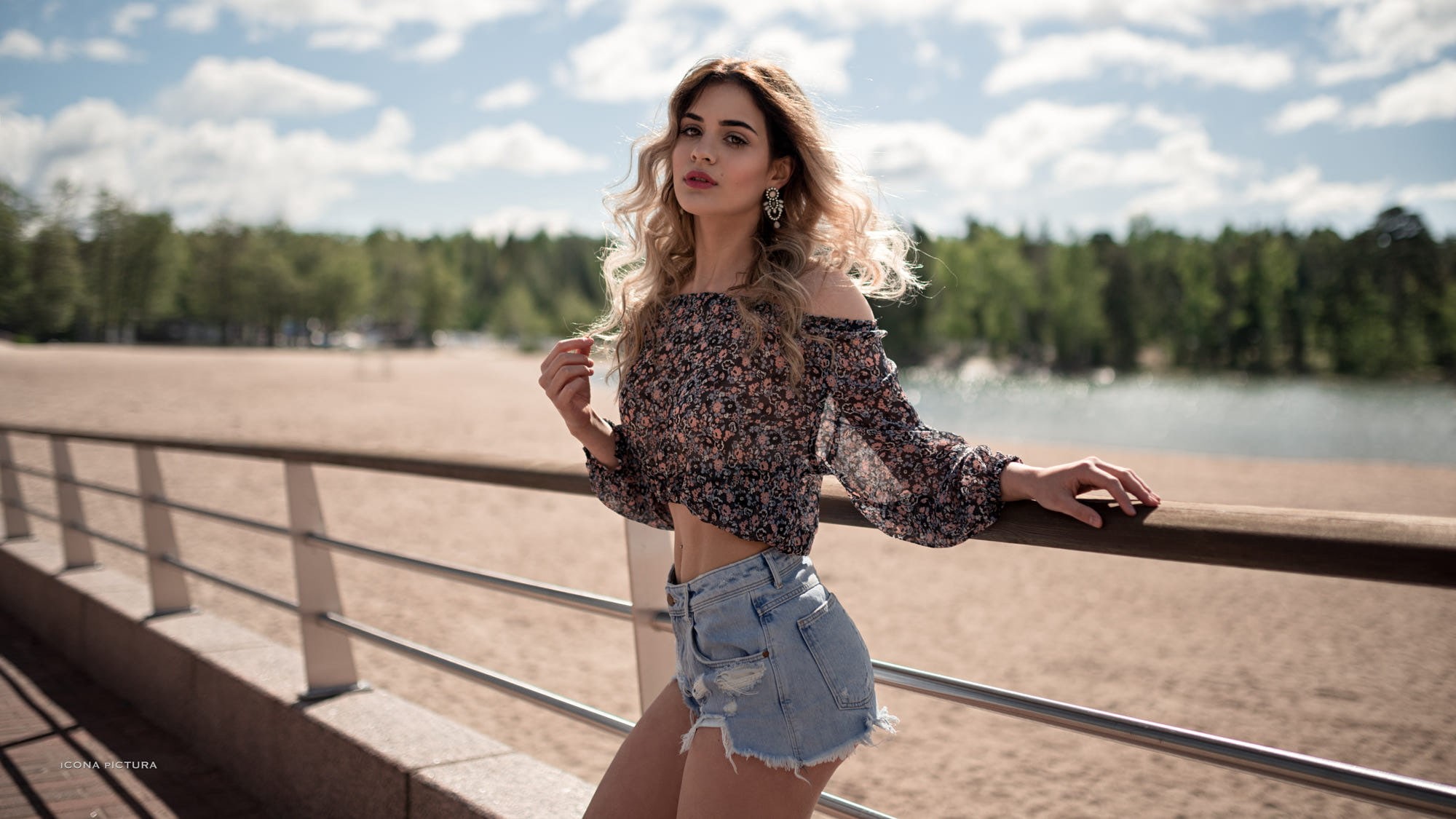 summer, Icona Pictura, jean shorts, photography, women, 500px, beach, 1080P, blonde, HD Wallpaper