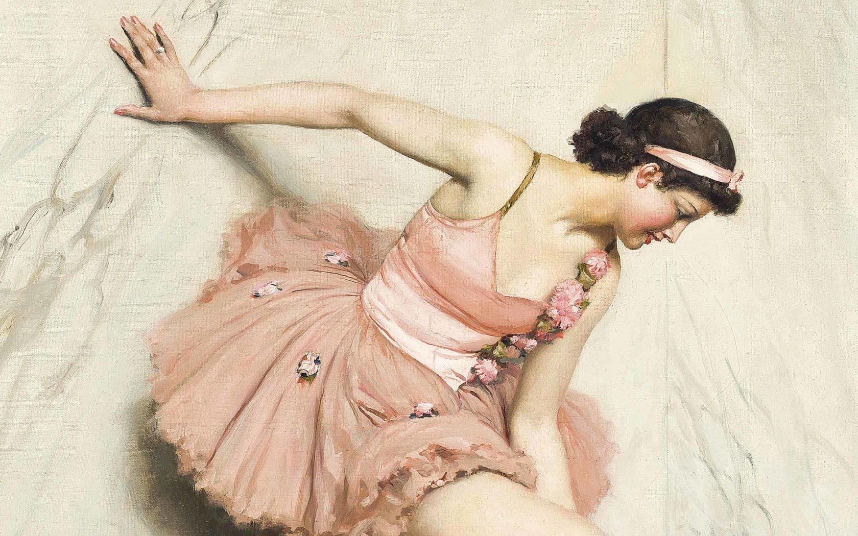 young adult, human body part, relaxation, arms raised, human arm, auguste lerou, indoors, lying down, girl, women, lying on back, Ballerina, shirtless, HD Wallpaper