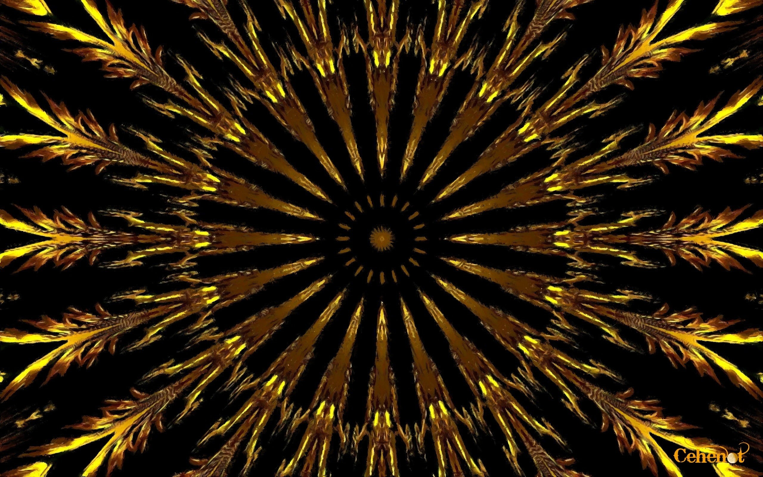 night, creativity, close-up, beauty in nature, backgrounds, outdoors, mandala, Golden mandala, decoration, gold colored, low angle view, pictura, abstract, HD Wallpaper
