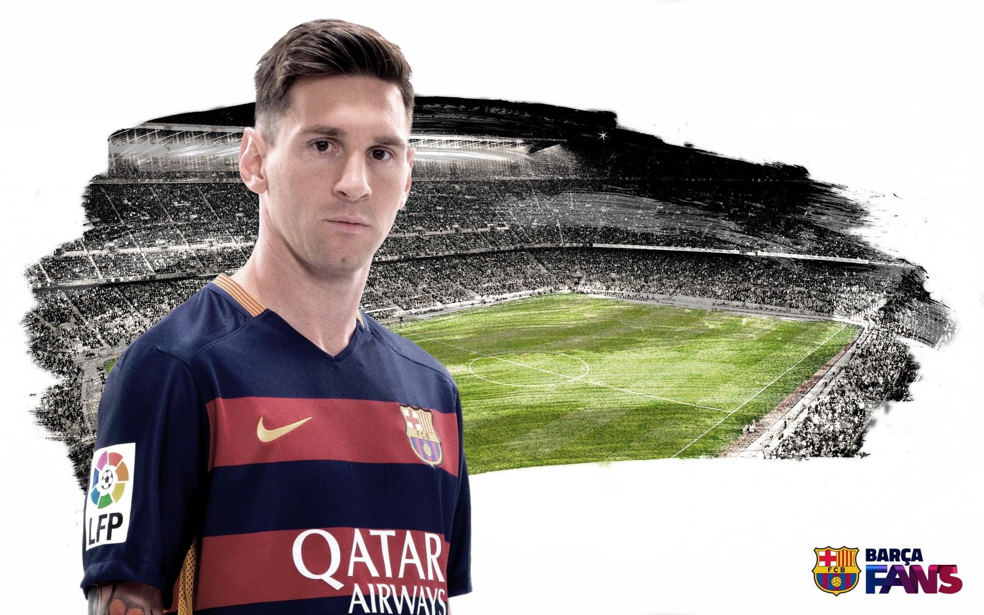 fc barcelona, young men, front view, portrait, adult, fcb, occupation, soccer, one person, 1080P, males, young adult, leo messi, emotion, looking at camera, HD Wallpaper
