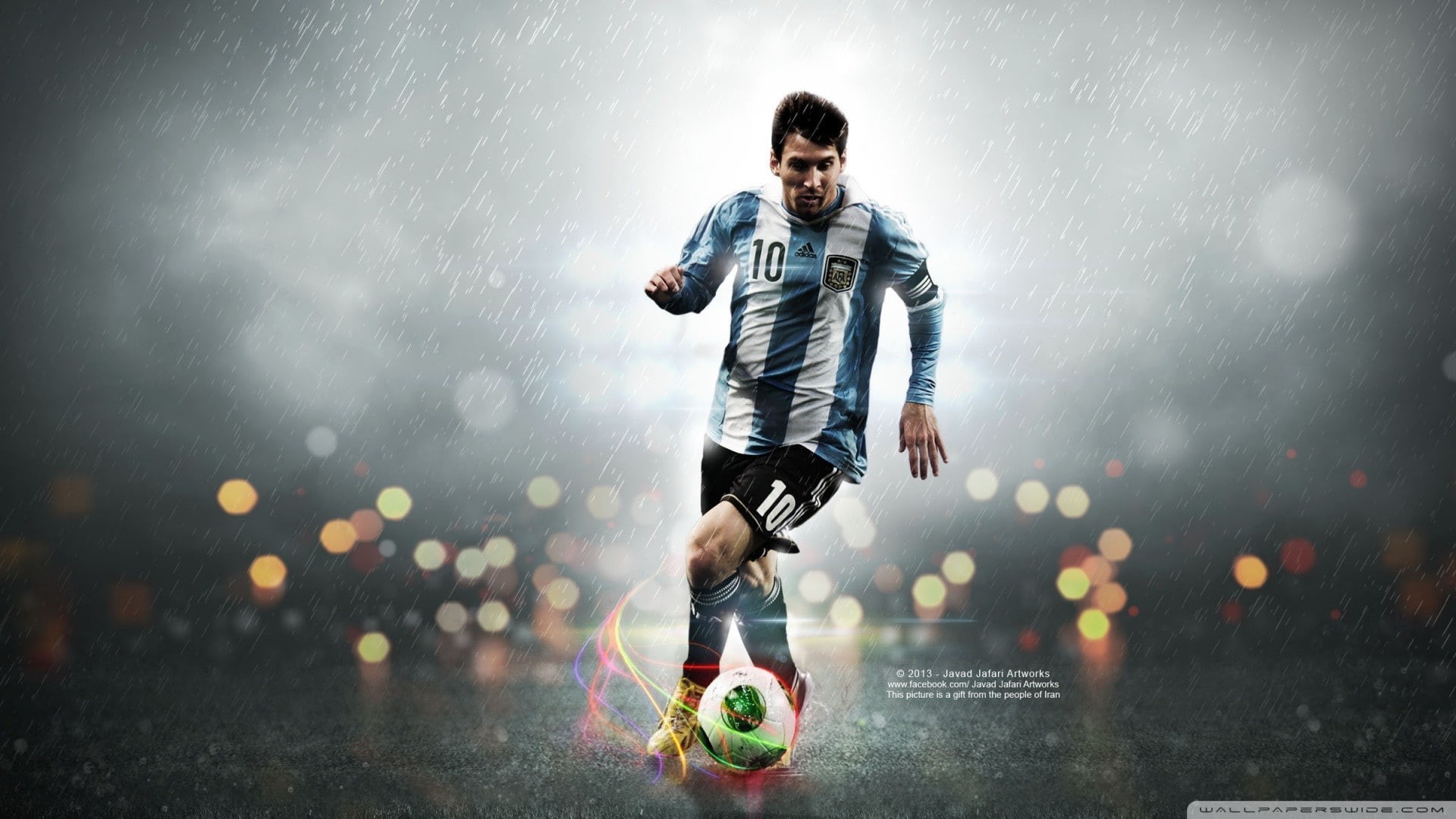 1080P, men, lionel messi, kicking, wet, soccer ball, soccer, leo messi, sports, sports equipment, football, fc barcelona, effort, activity, physical activity, HD Wallpaper