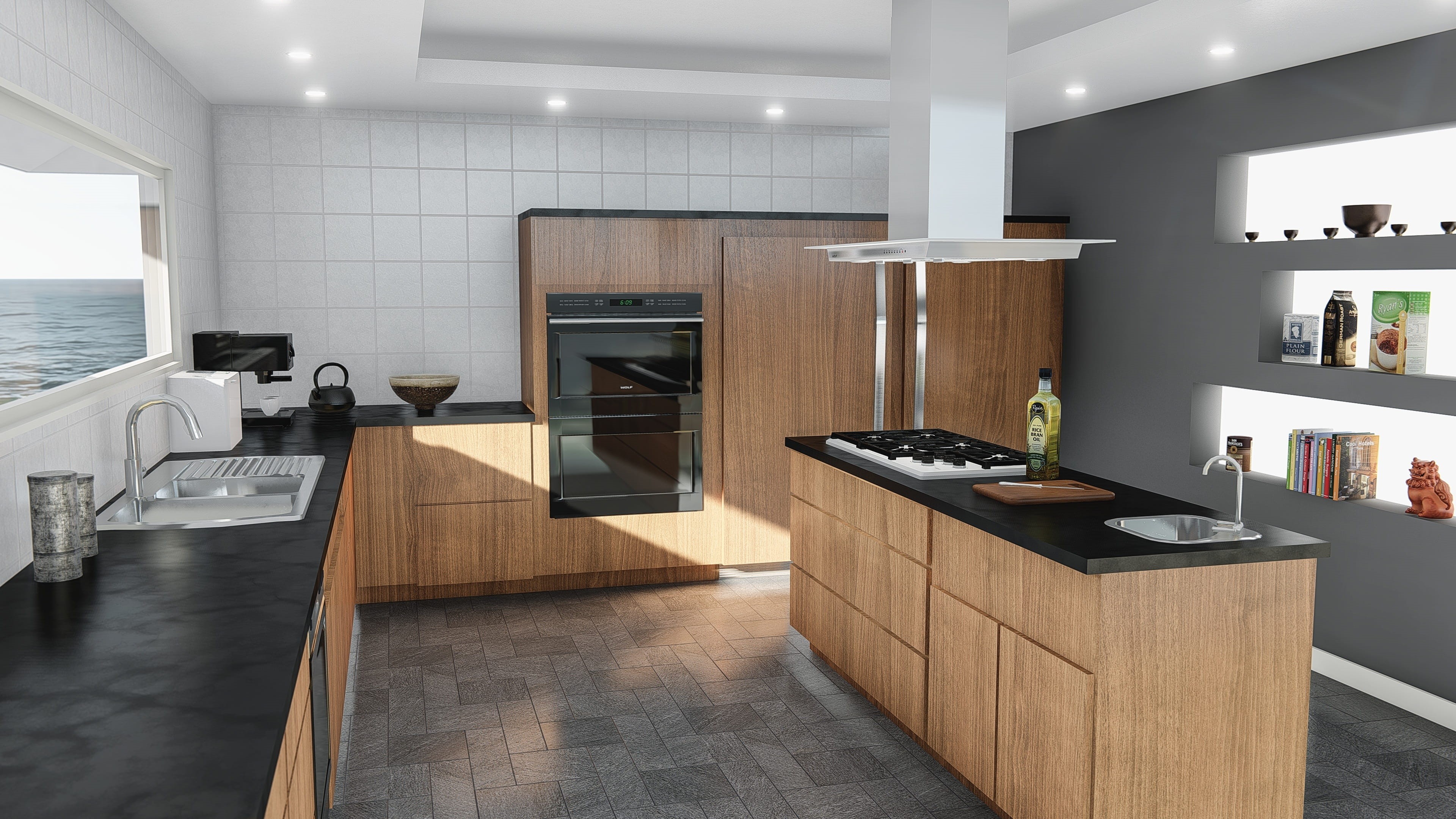 luxury, built structure, tile, counter, nobody, kitchen counter, rel-estate, design, object, kitchen, style, modern, house, sell, indoors, home, wealth, HD Wallpaper