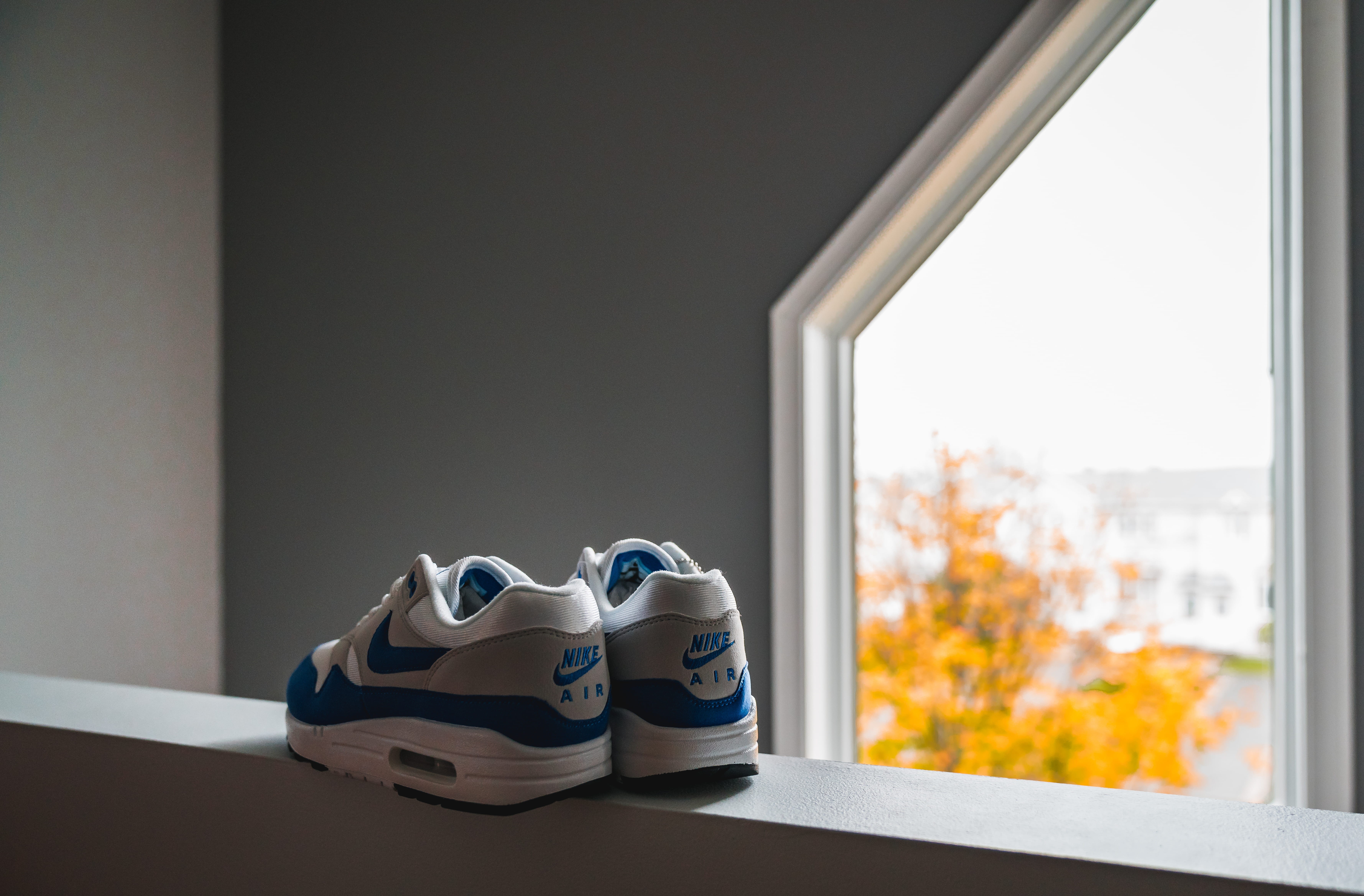 lifestyles, pair, luxury, nike, no people, wealth, blue, sunlight, air, sneakers, day, stack, trainers, still life, modern, shoes, boost, apartment, bubble, HD Wallpaper