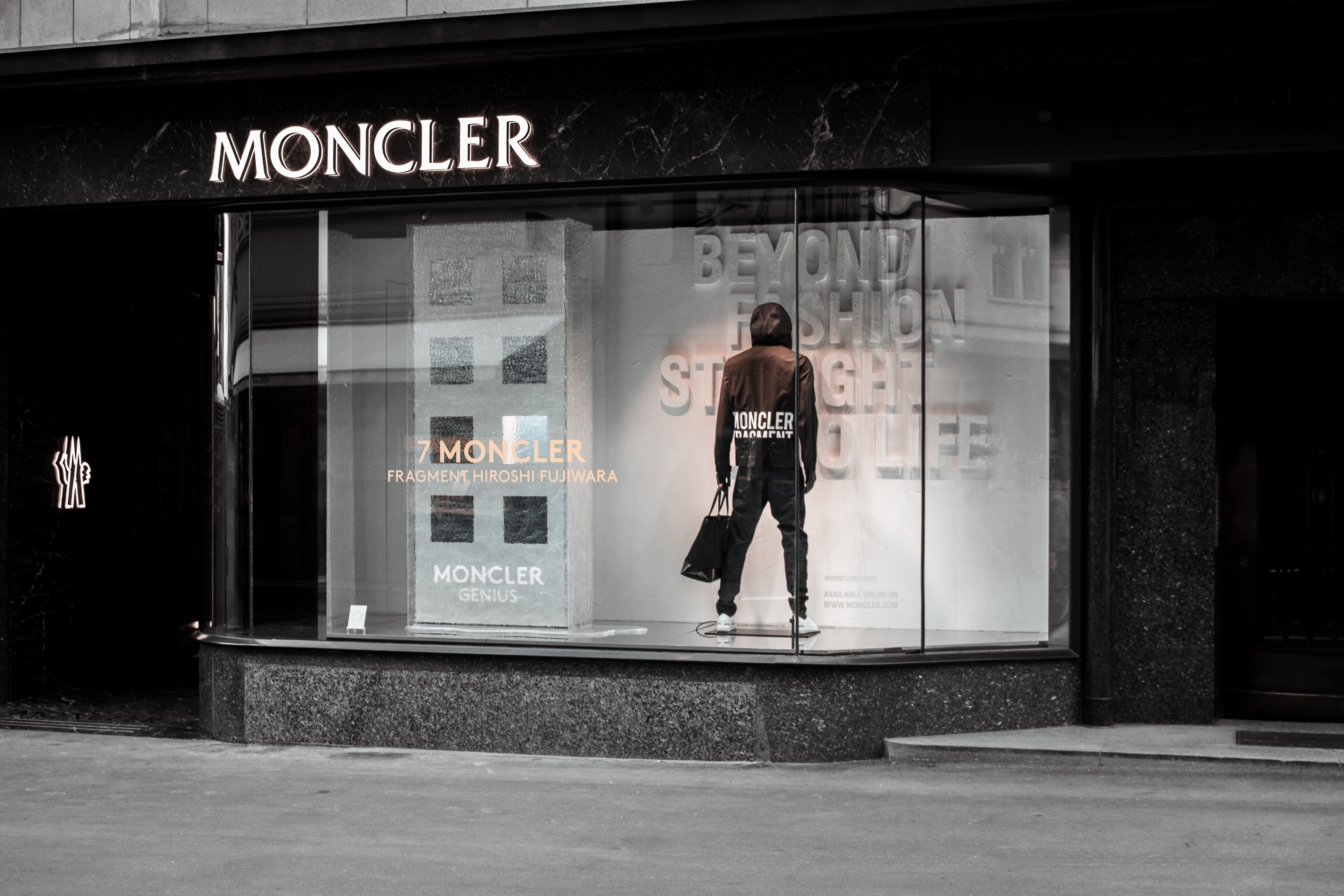rear view, road, building, high fashion, store, entrance, adult, city, lucern, standing, women, monclere, person, near, shoe, leisure activity, 5K, built structure, HD Wallpaper