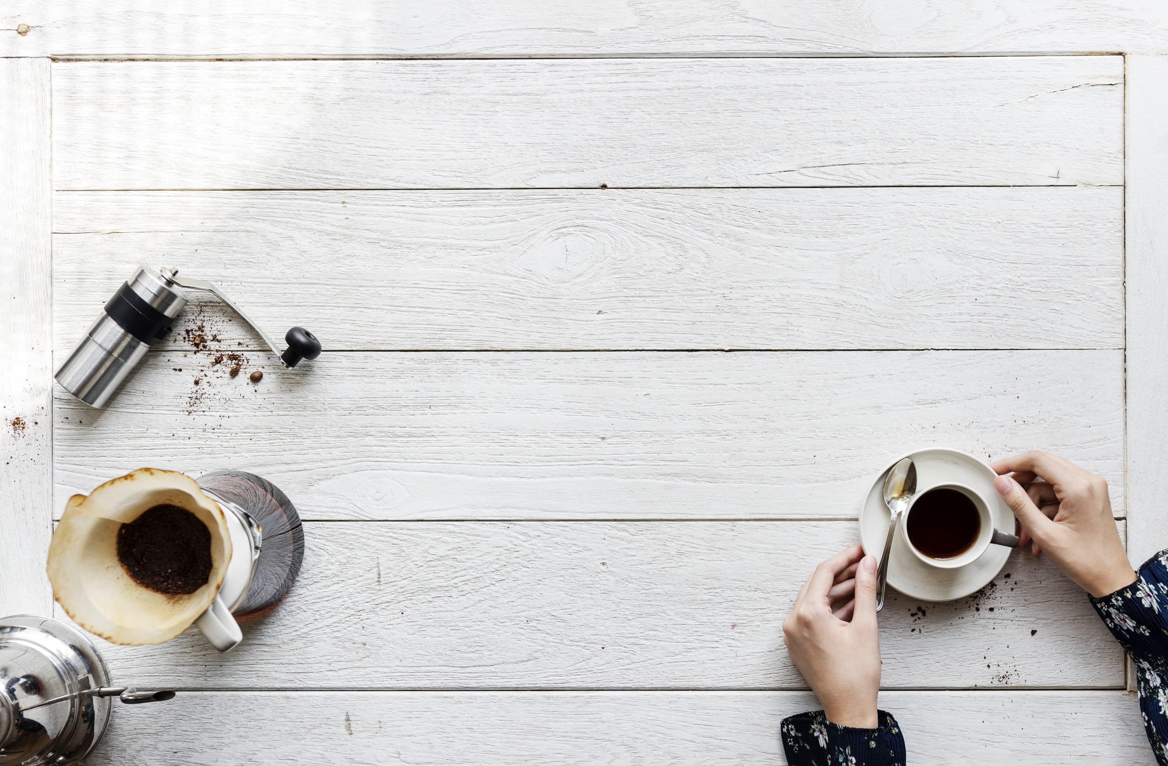 food and drink, coffee beans, human body part, holding, break, flatlay, beverage, career, beans, drink, home, hand, directly above, human hand, fresh, black coffee, HD Wallpaper