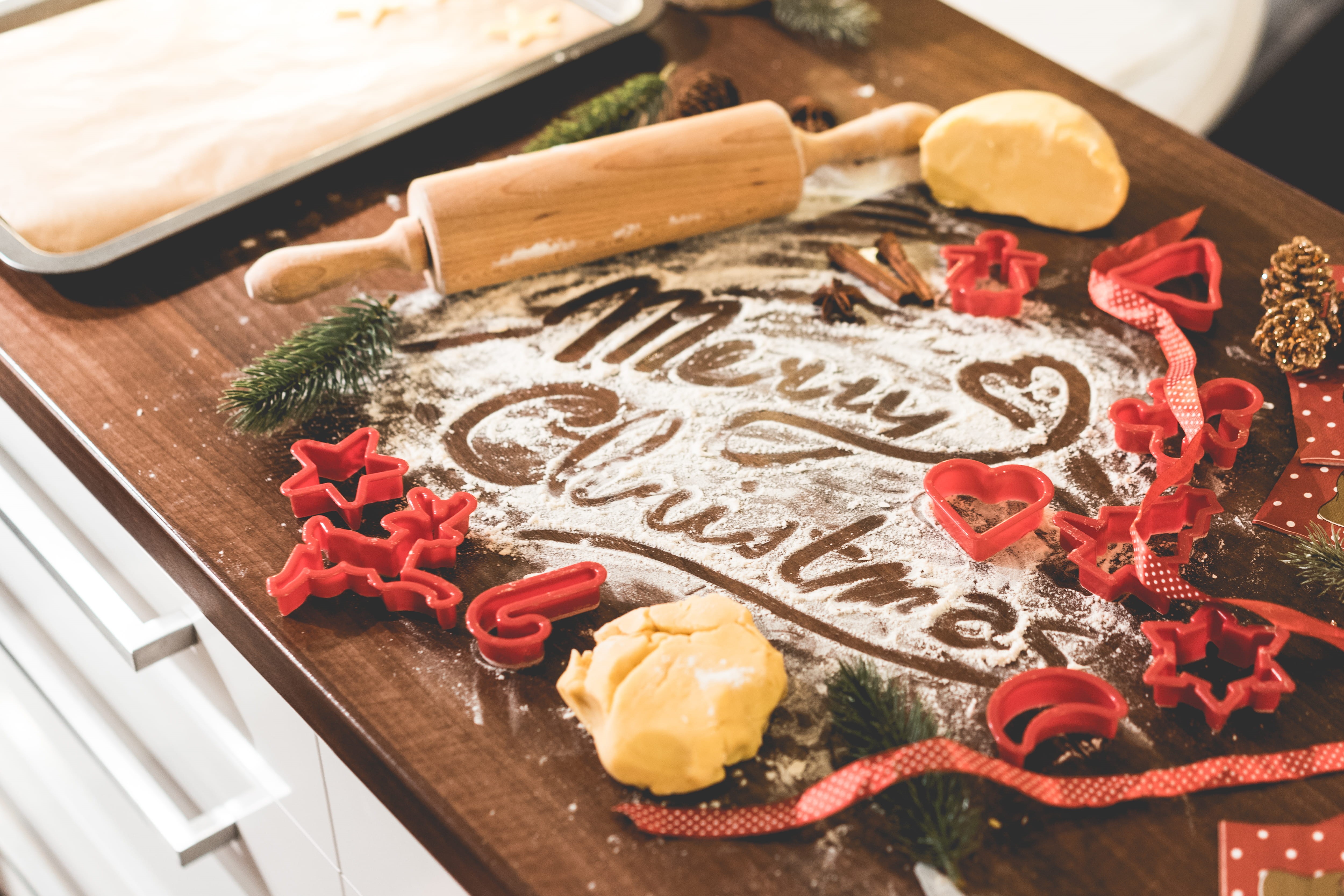 baking, no people, rolling pin, christmas holidays, food lettering, celebration, sweet, christmas sweets, top, christmas cookies, close-up, cookie, kitchen, HD Wallpaper