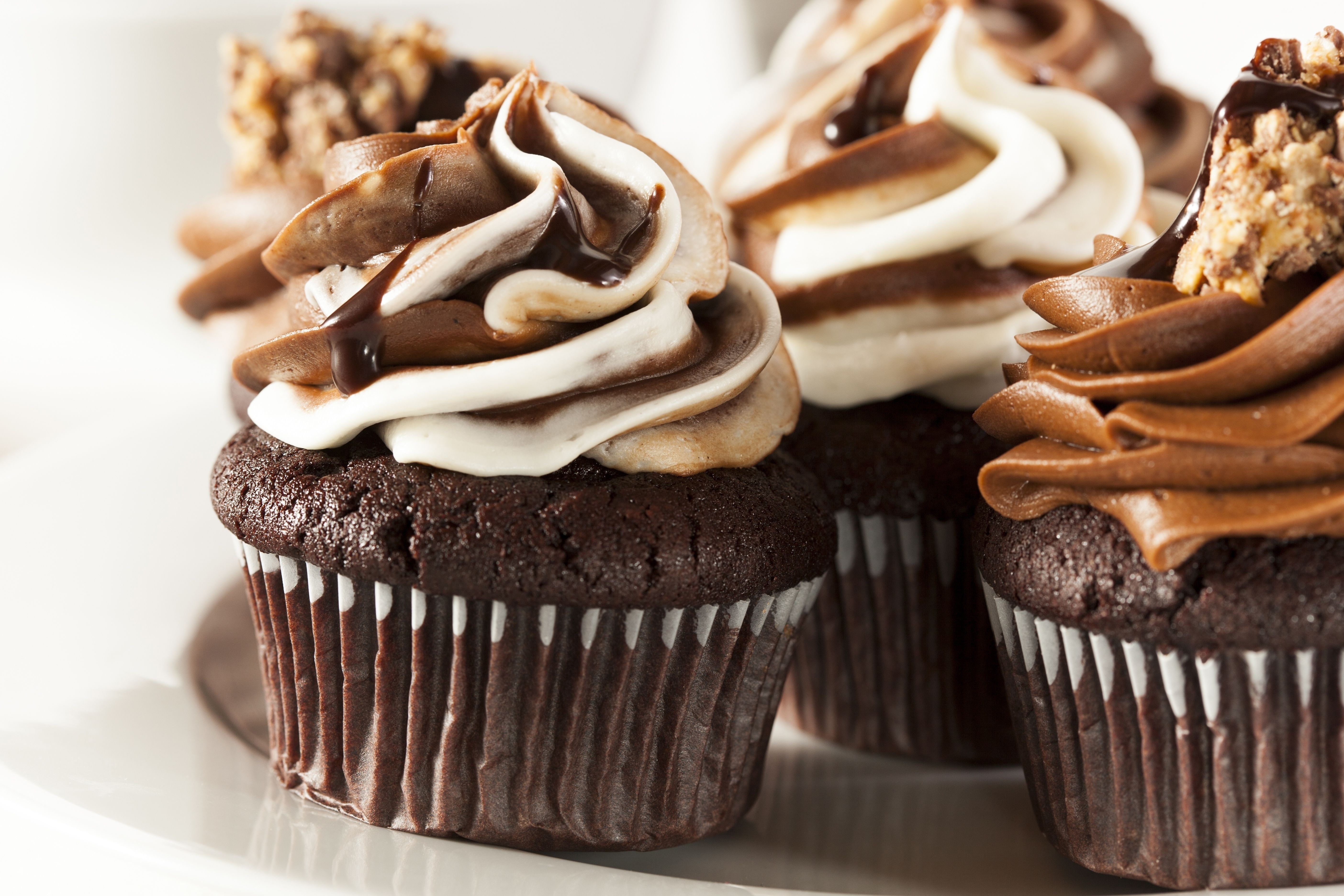 baked, freshness, indulgence, snack, no people, cupcakes, sweet food, cupcake, indoors, cake, brownie, food, food and drink, 5K, sweet, icing, chocolate, HD Wallpaper