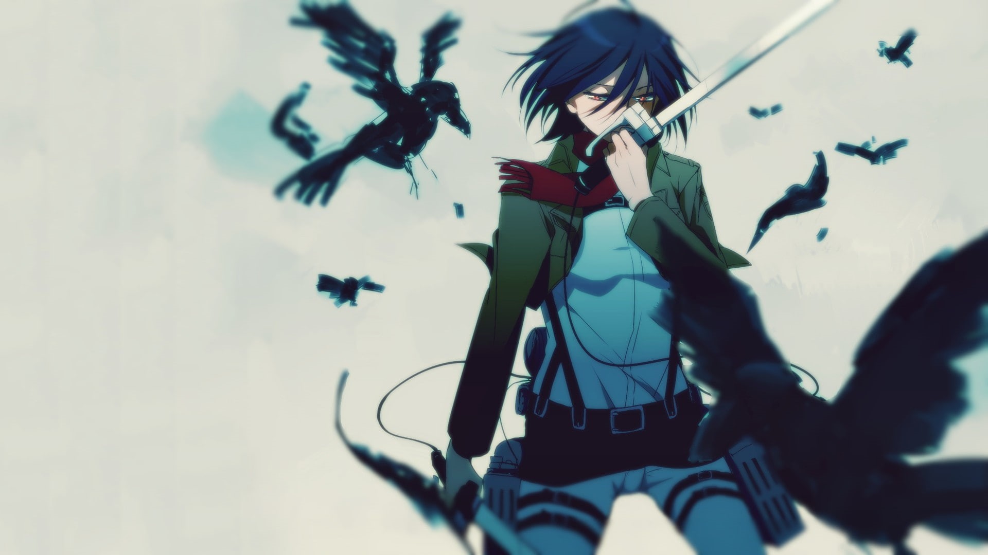1080P, hd, cartoon/comic, on, titan, anime, sword, attack, HD Wallpaper