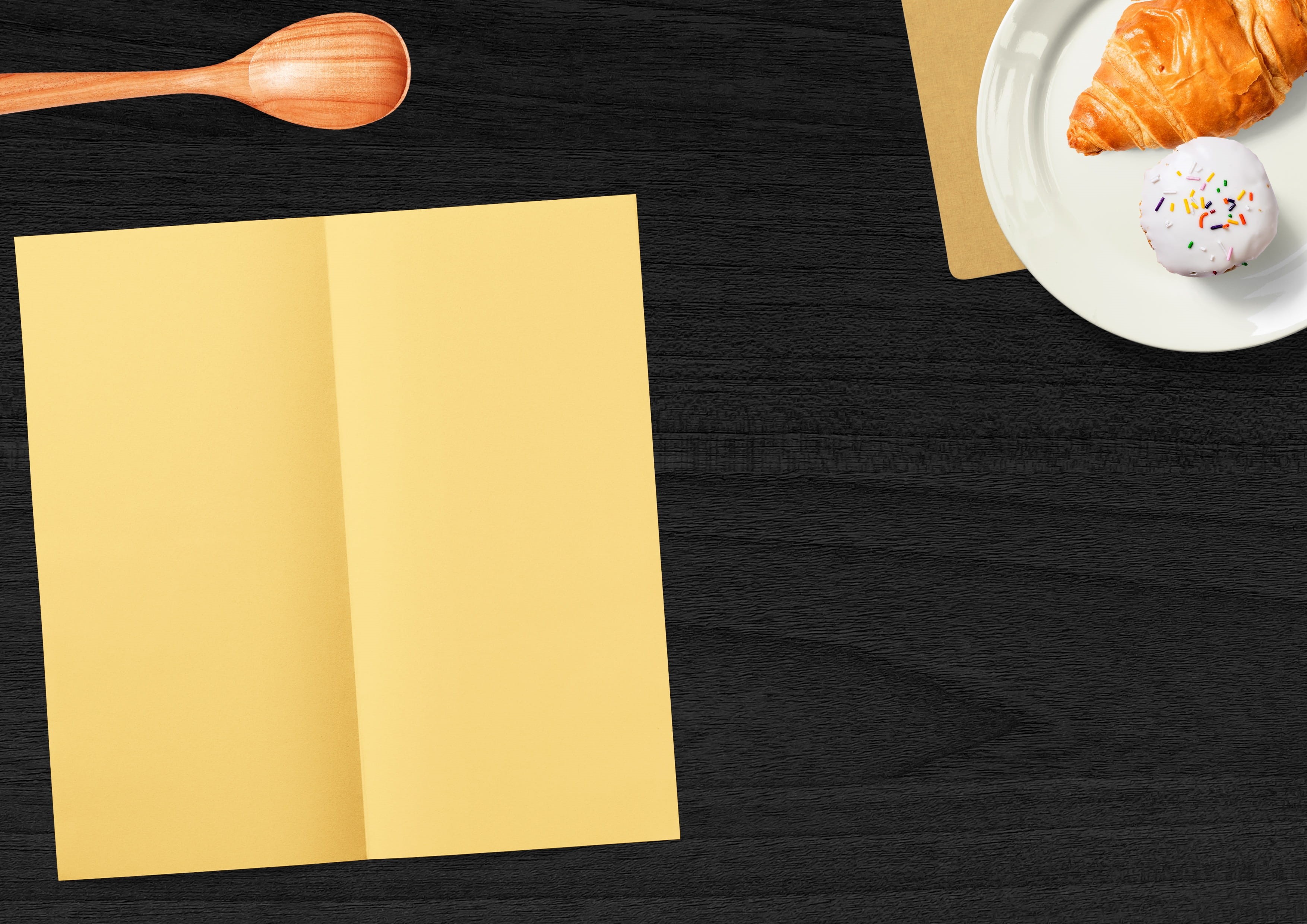 sweet sin, wooden spoon, frosting, table, confectionery, treat, describe, freshness, background image, office, orange color, baked goods, food and drink, HD Wallpaper