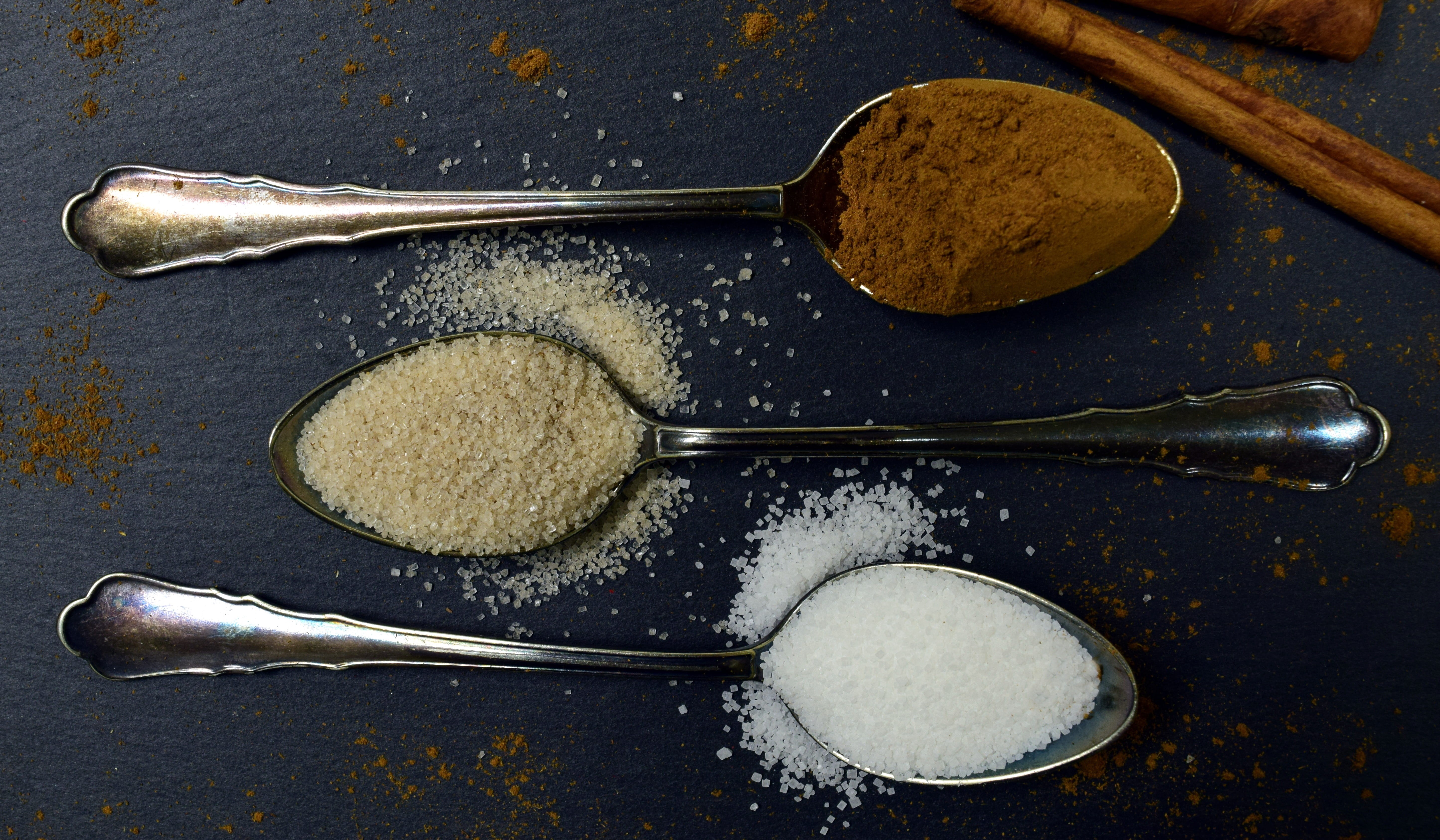 slate, spoon, spice, 5K, cook, wood - material, sweet, freshness, studio shot, high angle view, food and drink, silver spoon, three, directly above, bake, HD Wallpaper