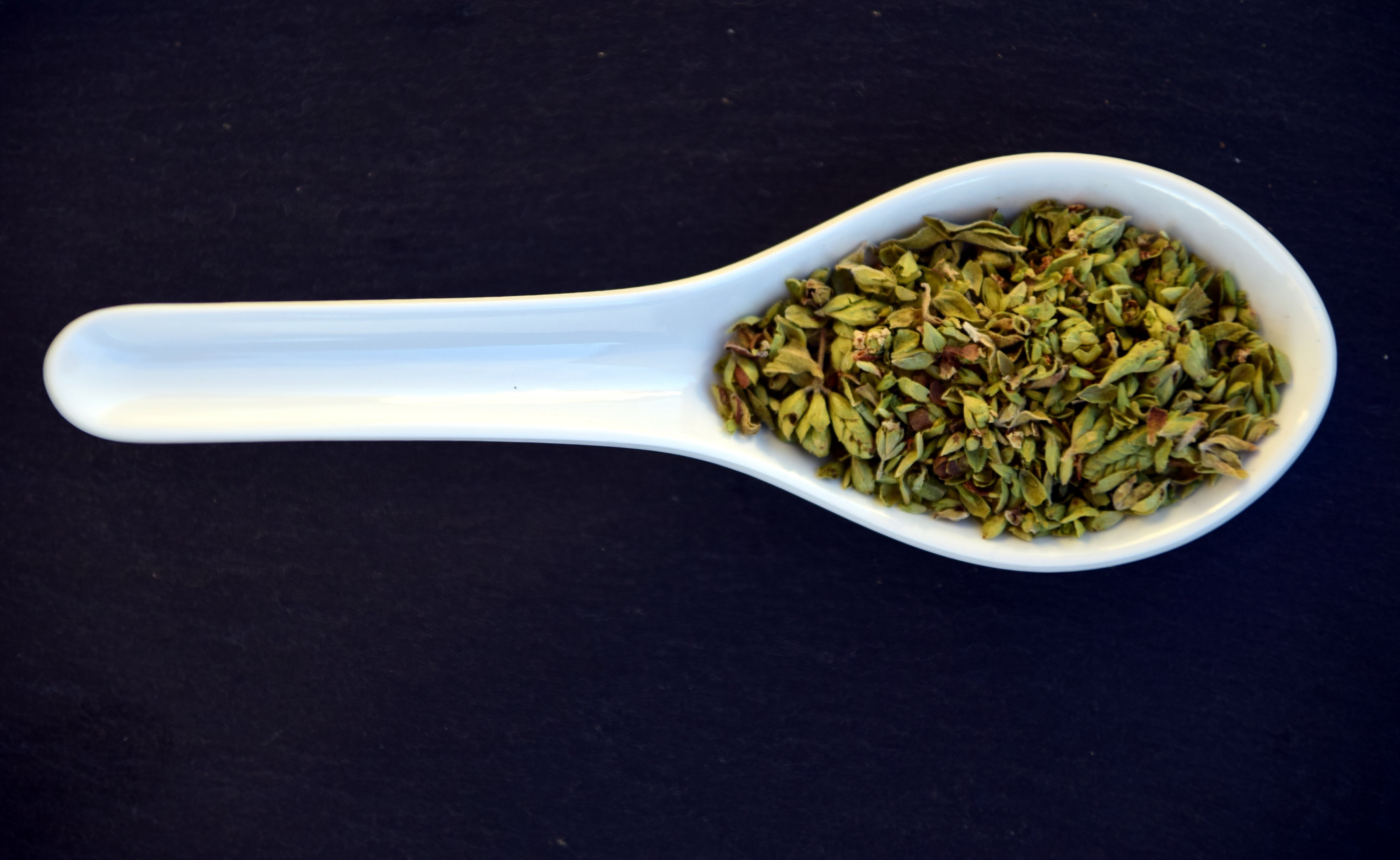 table, spoon, aroma, still life, medicine, spice, close-up, marijuana - herbal cannabis, bowl, italian, herb, white, food, black background, mediterranean, HD Wallpaper