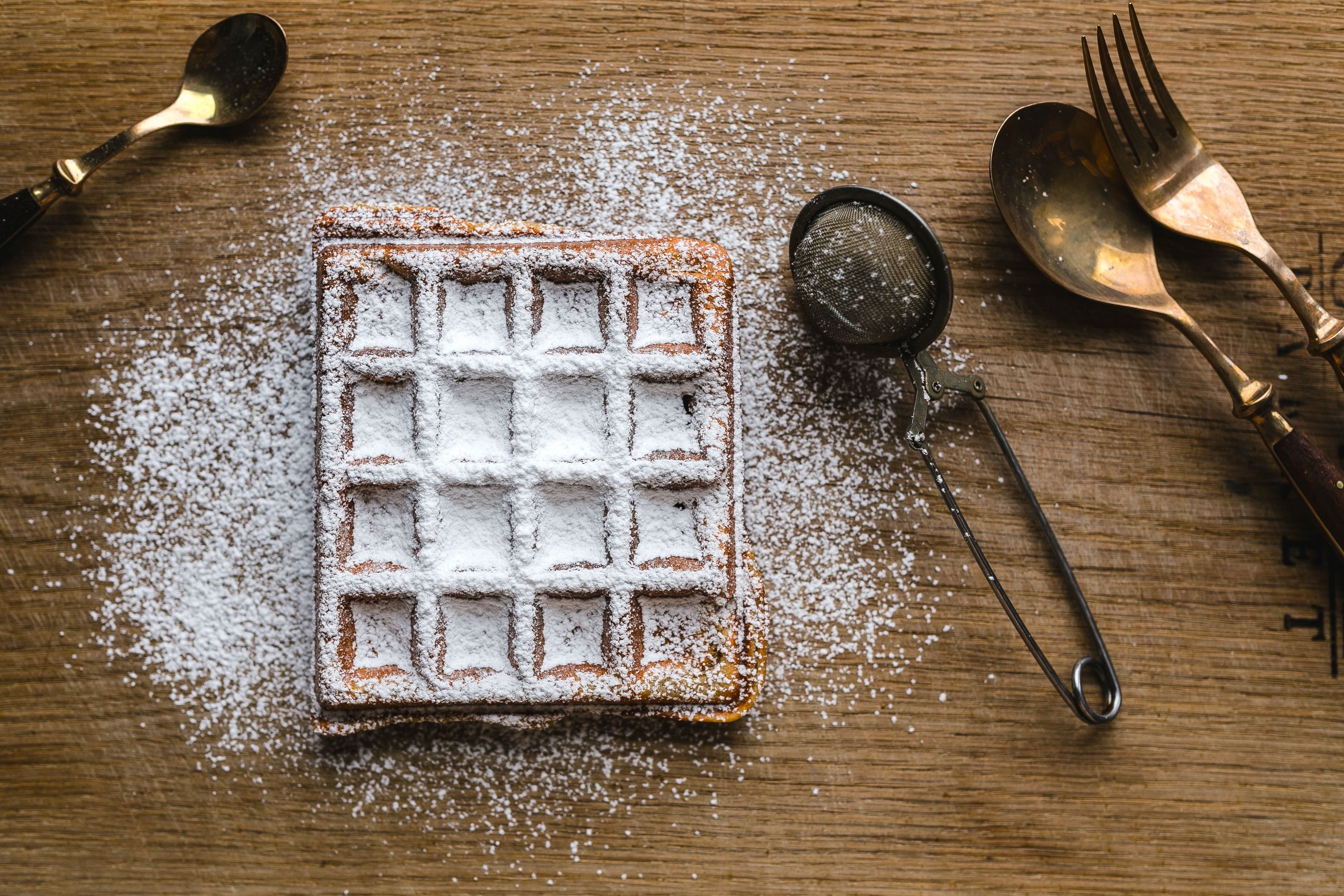 raspberry, preparation, still life, bakary, cooking, sweet food, fruit, morning, eating utensil, delicious, rustic, freshness, waffles, table, fork, directly above, HD Wallpaper