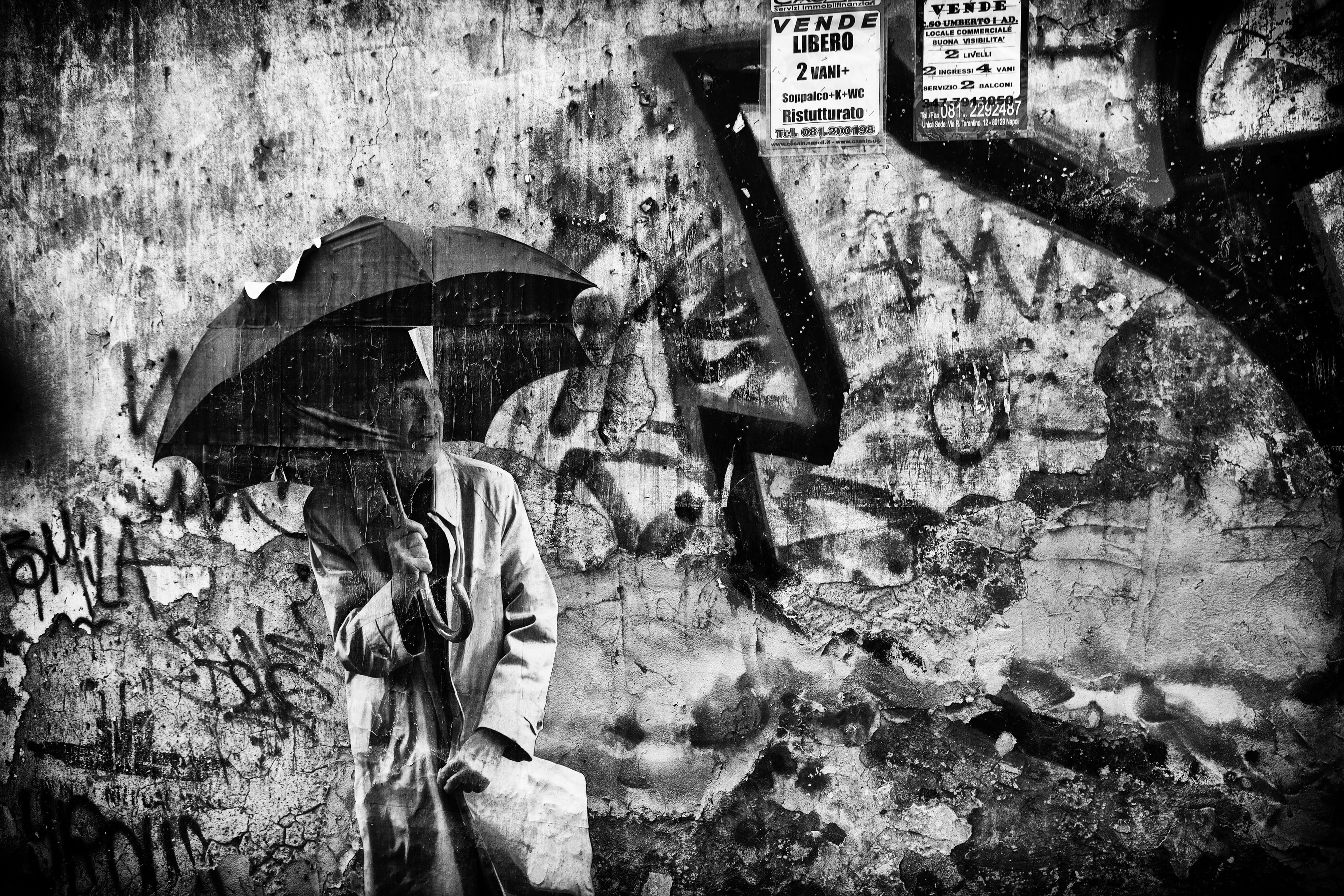 building exterior, water, wall, bridge, cultures, concepts And Ideas, Monochrome, connection, painted Image, stone wall, people, bridge - man made structure, HD Wallpaper