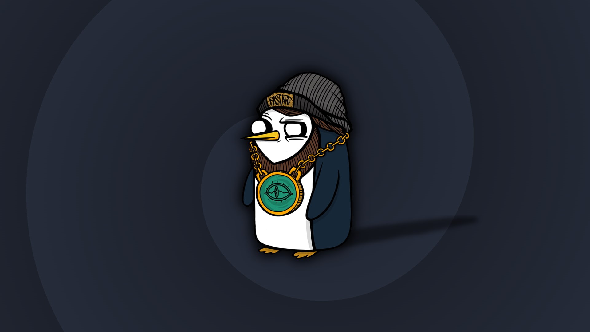 minimalism, 1080P, penguins, Gunter, Linux, HD Wallpaper