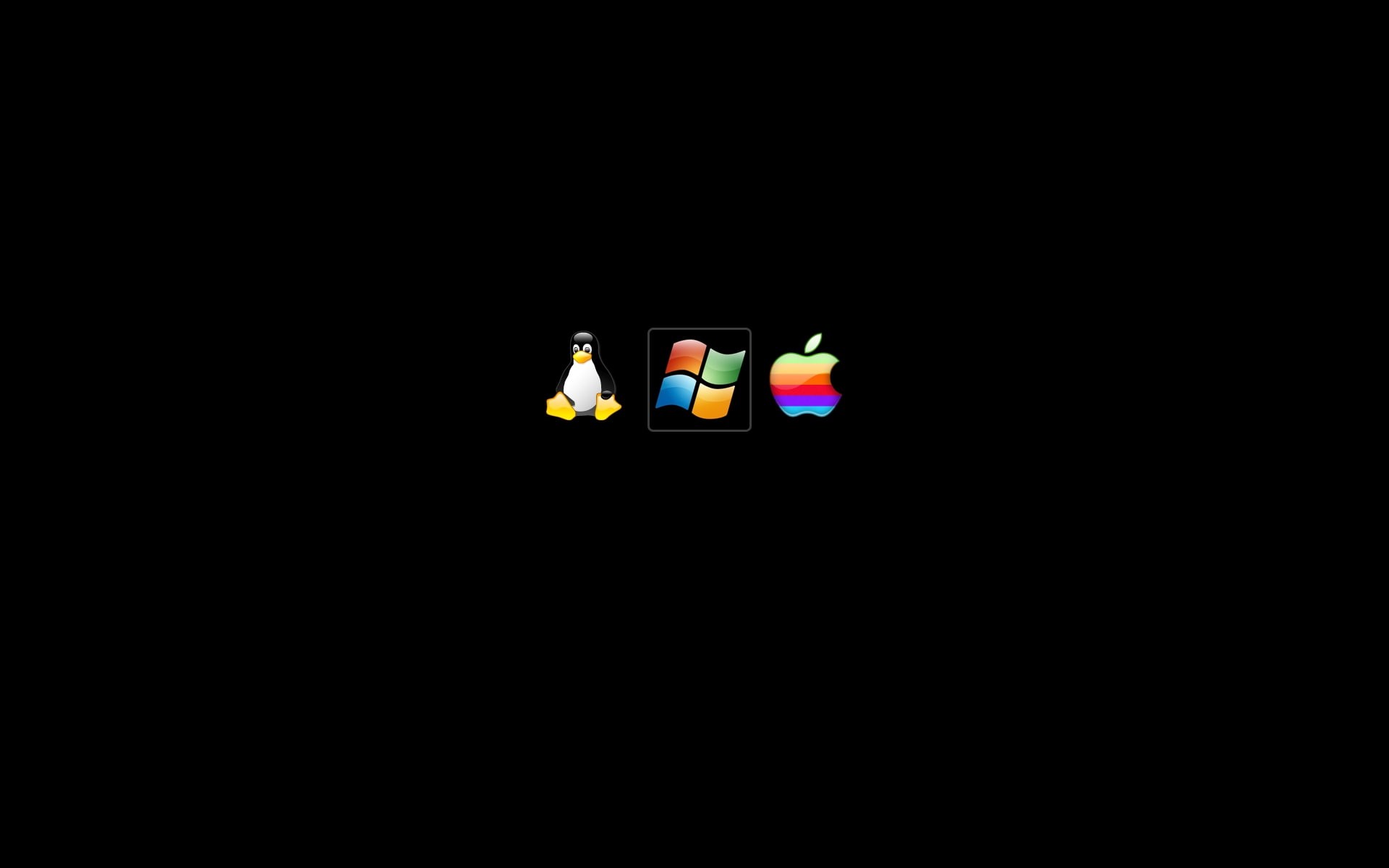 logos, microsoft, technology, linux, hd, art, mac, windows, Microsoft Windows, 1080P, Tux, HD Wallpaper