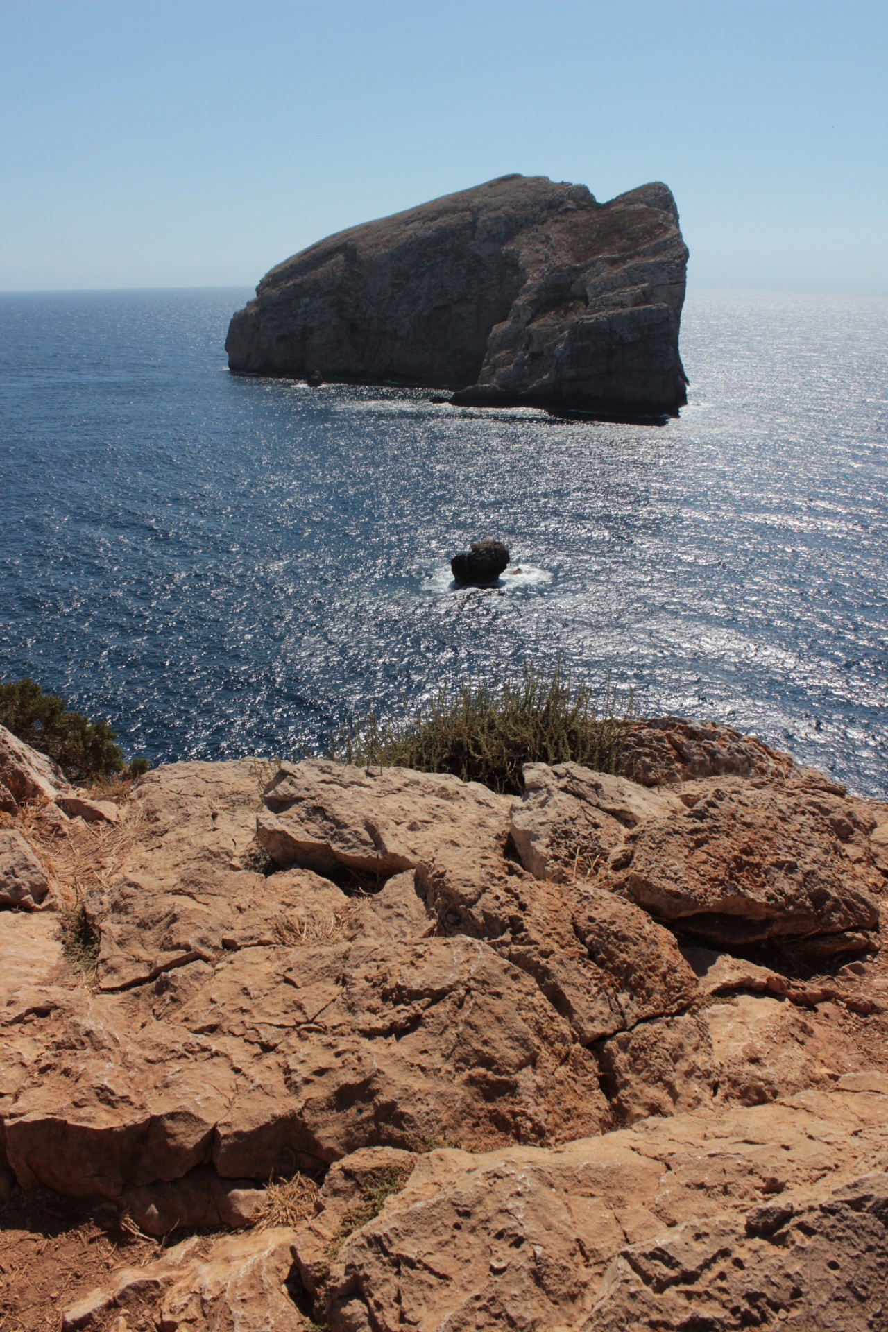 rock formation, nature, eroded, land, no people, outdoors, solid, day, tranquil scene, clear sky, horizon over water, sky, rocky coastline, water, sardinia, Phone HD Wallpaper