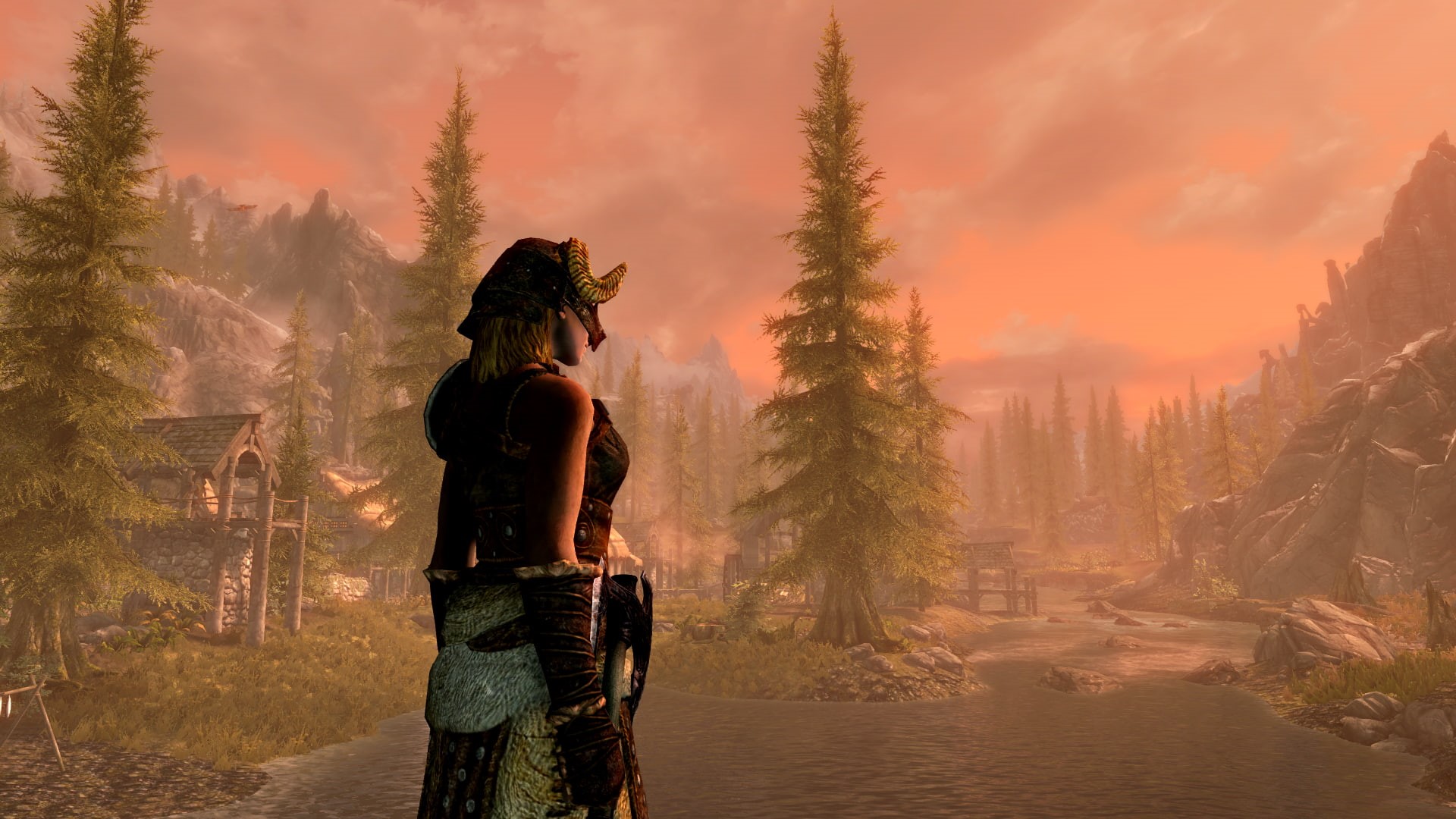 The Elder Scrolls V: Skyrim, standing, plant, lifestyles, land, fog, nature, adult, nord, outdoors, viking, one person, beauty in nature, scenics - nature, HD Wallpaper
