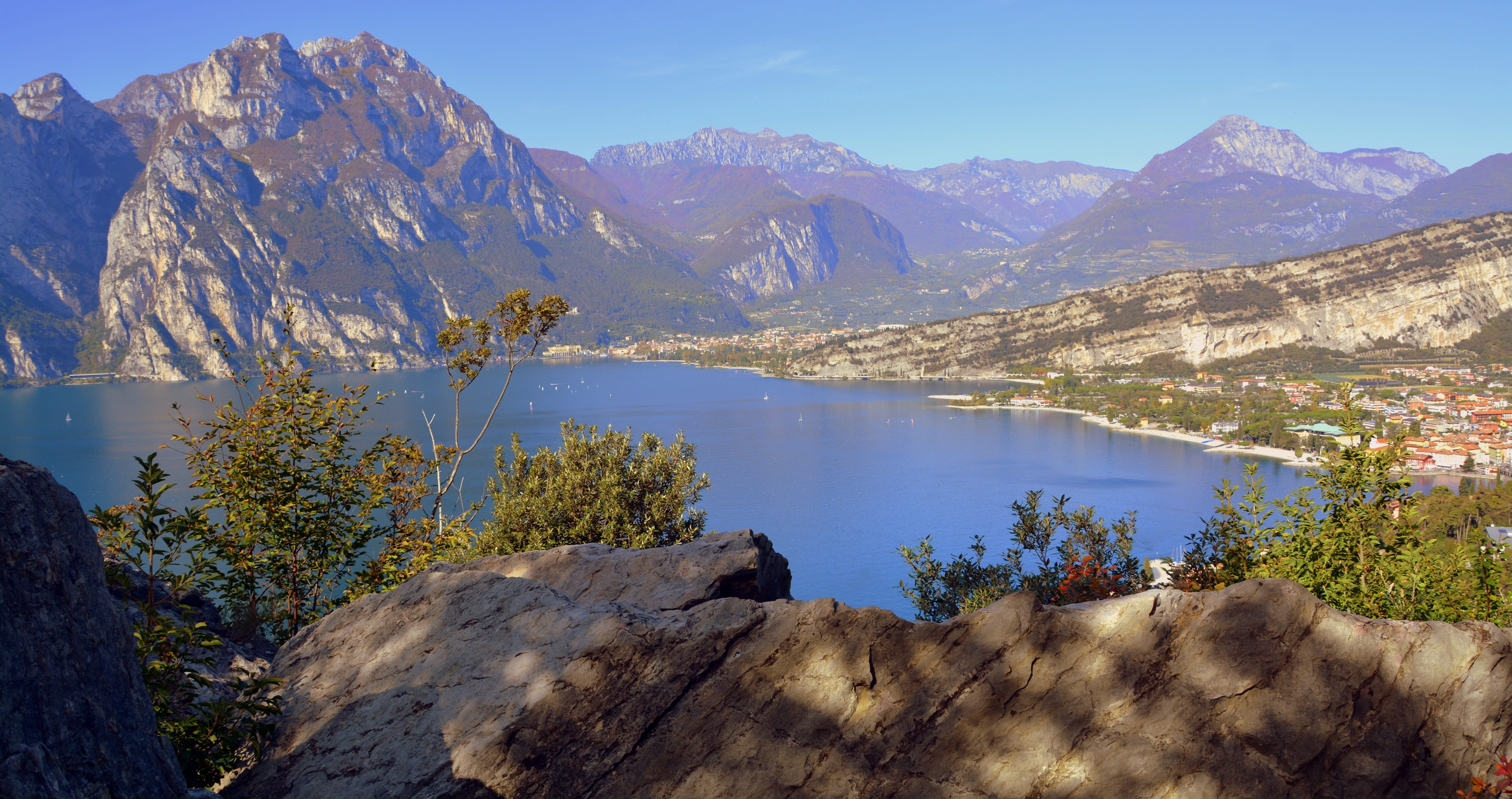 no people, mountain, mountain range, lake, nature, rock - object, pine tree, rock, scenics - nature, landscape, tranquility, sky, environment, plant, solid, HD Wallpaper