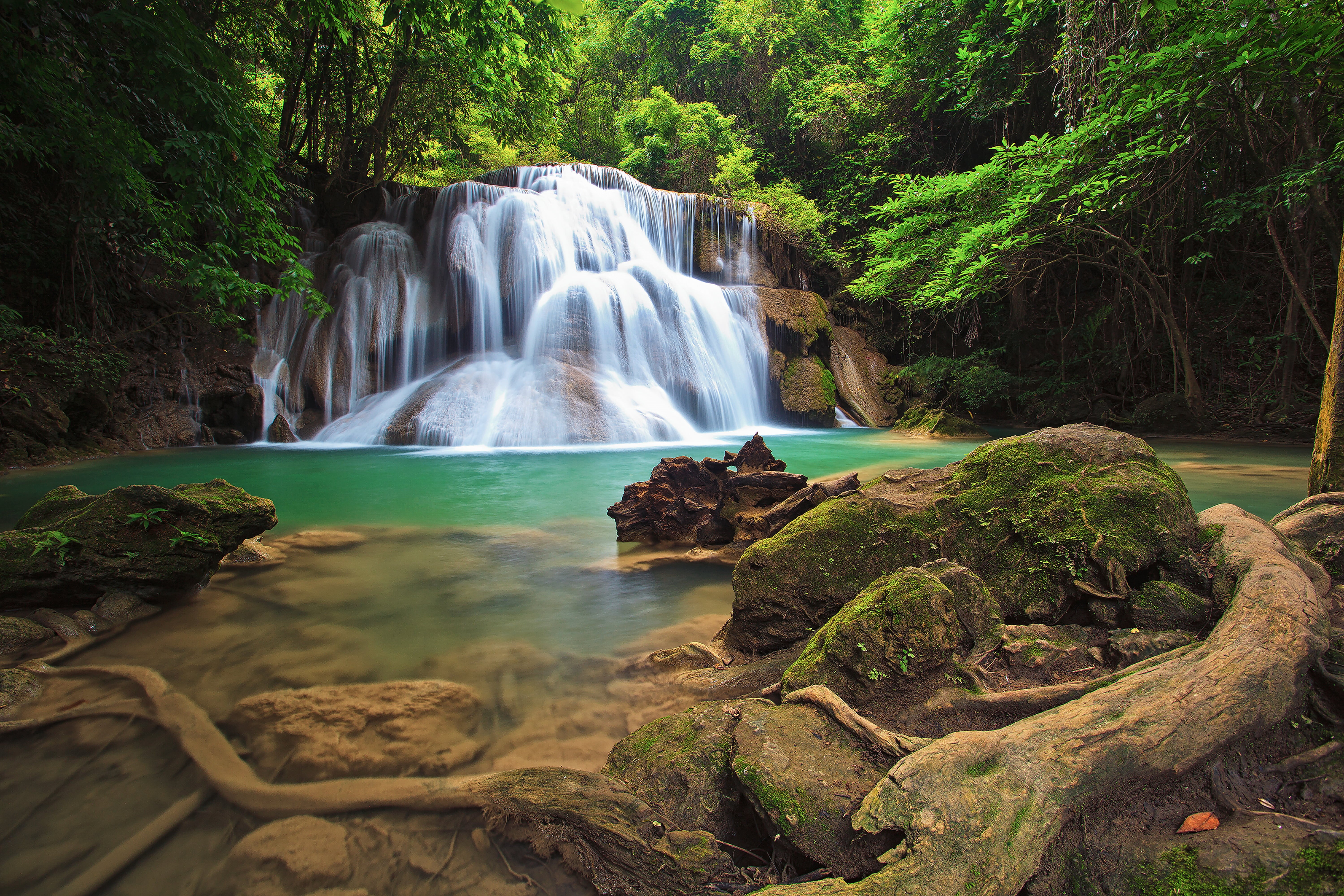 purity, rock - Object, environment, nature, scenics, blurred Motion, motion, green, forest, long exposure, rock, stream, outdoors, woodland, flowing Water, HD Wallpaper
