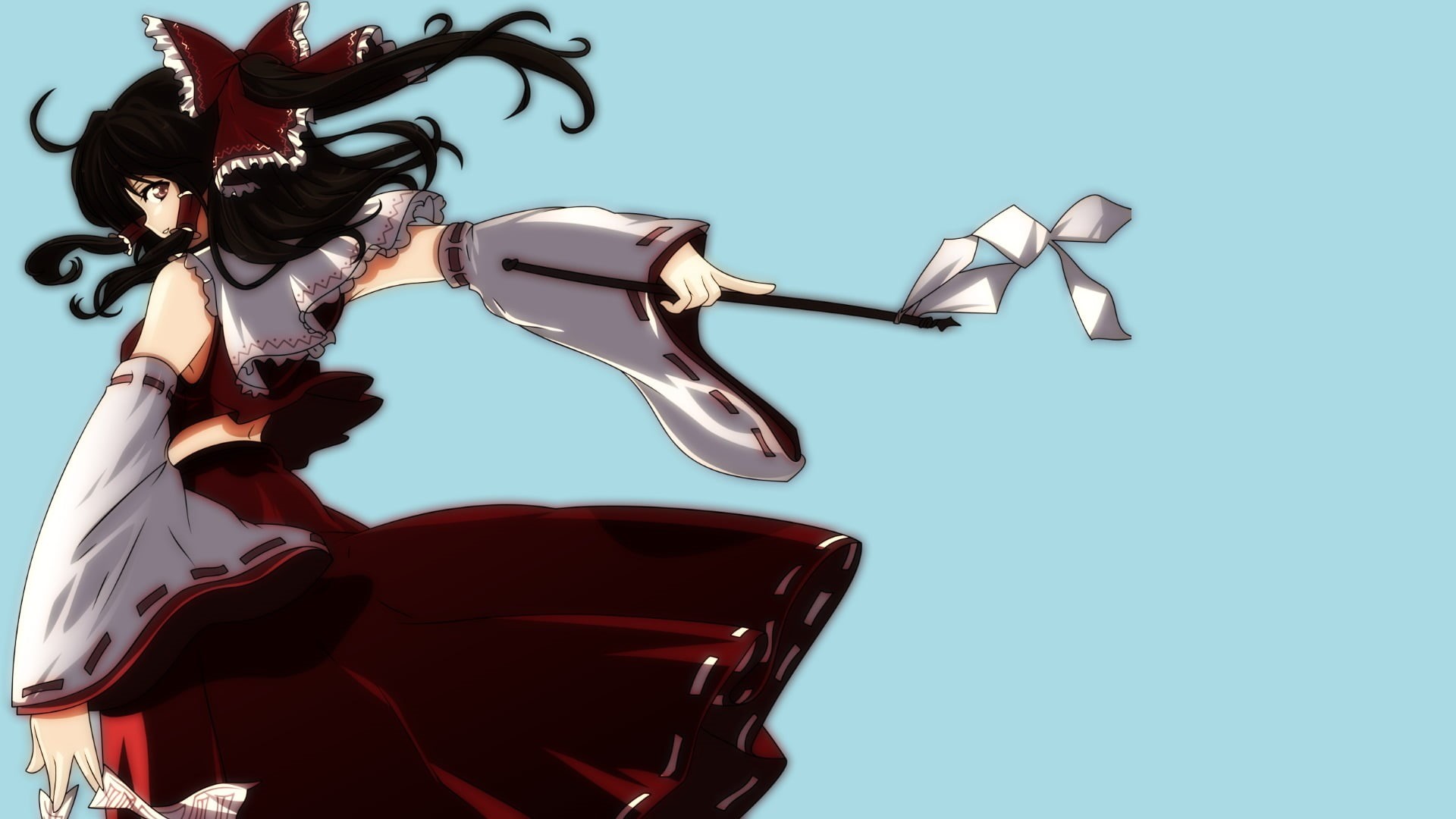 nature, Touhou, technology, colored background, miko, 1080P, Hakurei Reimu, glasses, creativity, high angle view, fashion, representation, studio shot, HD Wallpaper