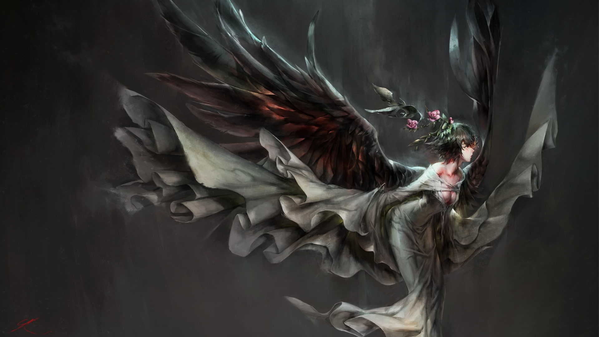 craft, digital composite, art and craft, close-up, day, statue, representation, female likeness, wings, religion, 1080P, anime girls, no people, angel, HD Wallpaper