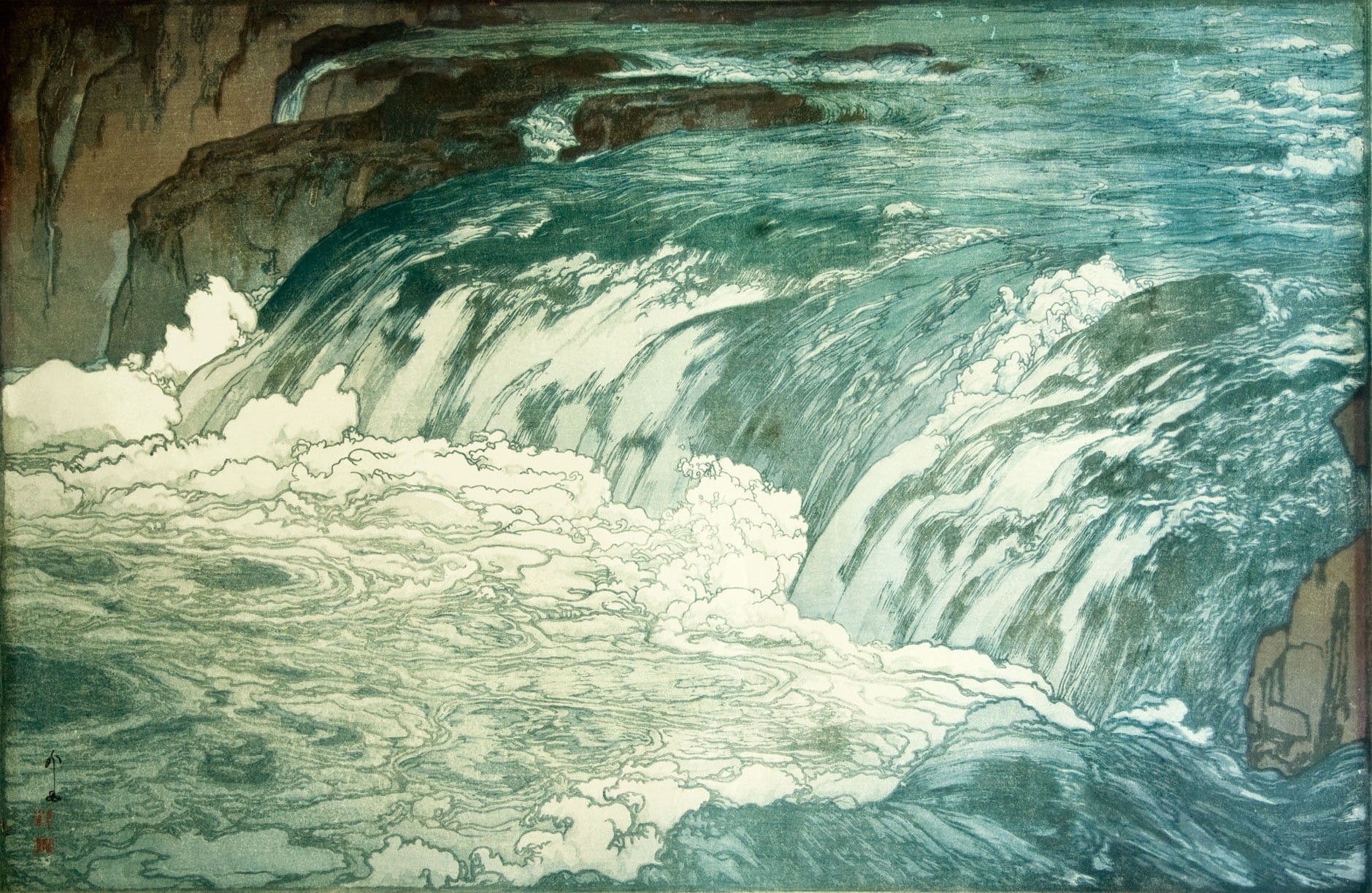 water, river, artwork, 720P, Yoshida Hiroshi, painting, Japanese, HD Wallpaper