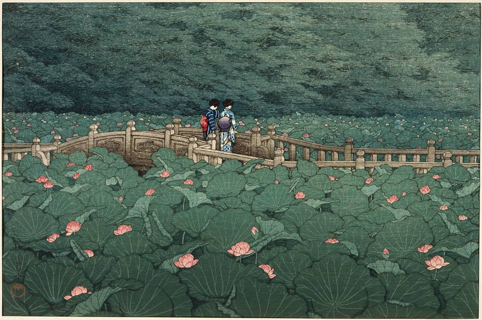 Japanese, plants, Hasui Kawase, artwork, painting, 1080P, HD Wallpaper