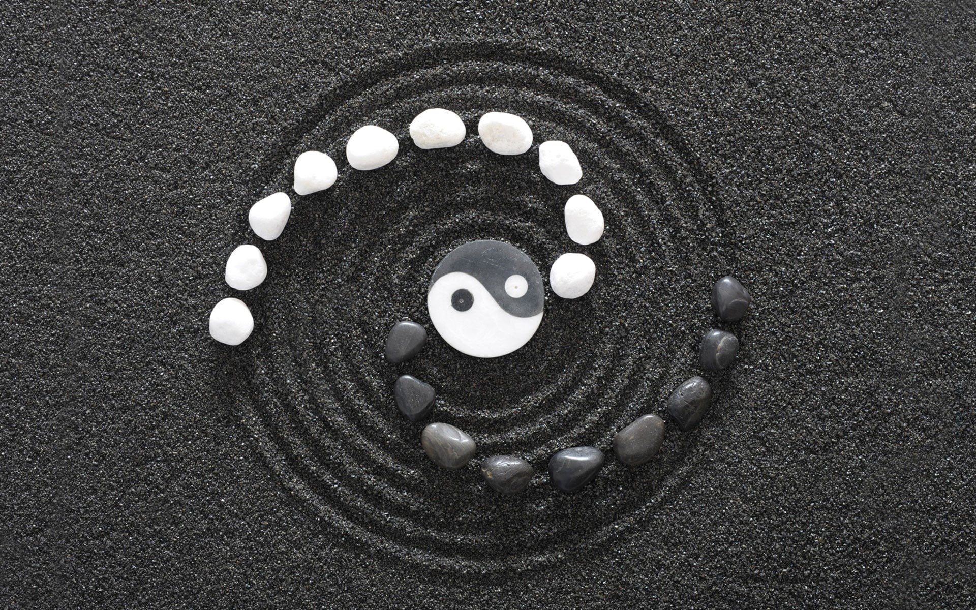no people, high angle view, textile, sand, Yin-Yang, close-up, lot, textured, indoors, land, white color, shape, art and craft, table, symbol, representation, HD Wallpaper