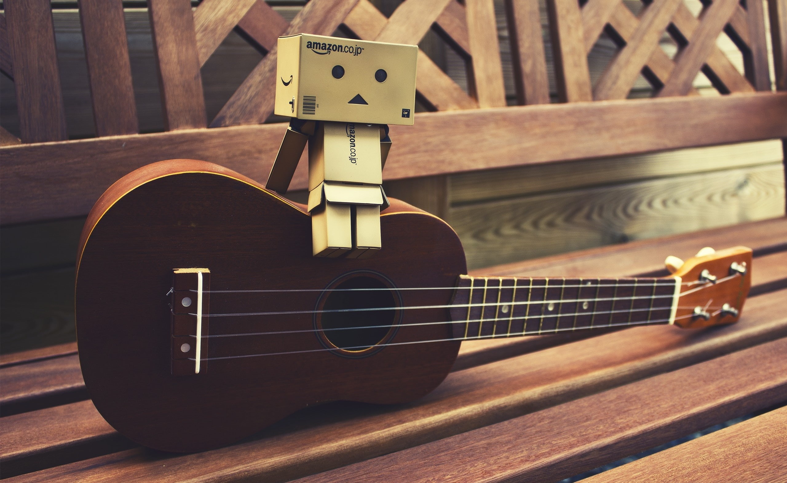 Creative, acoustic guitar, arts culture and entertainment, musical instrument, Aero, brown, music, close-up, creativity, Danbo, wood - material, indoors, HD Wallpaper