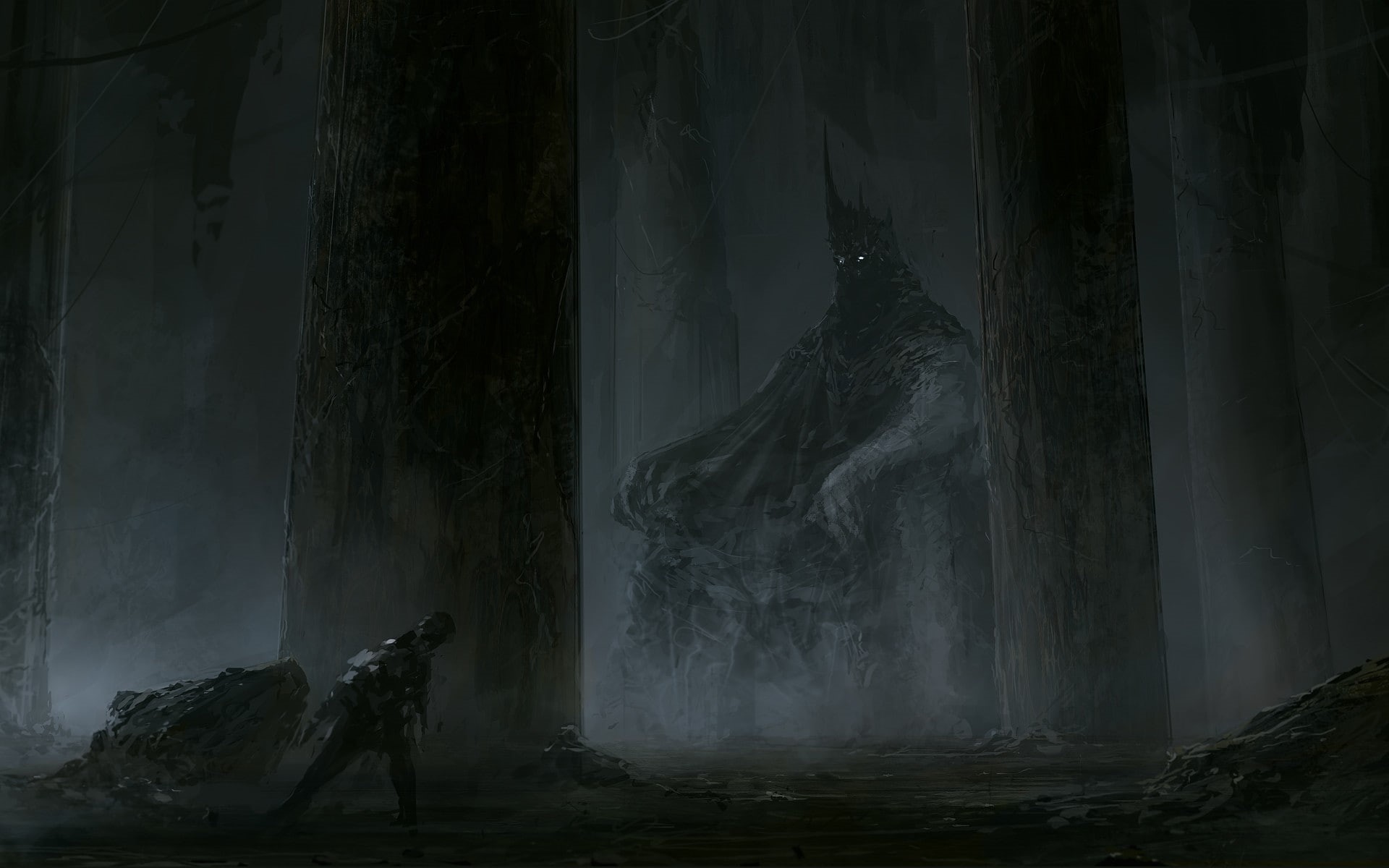 x, forest, Trees, king, abstract, artwork, hd, 1080P, fantasy, art, dark, HD Wallpaper
