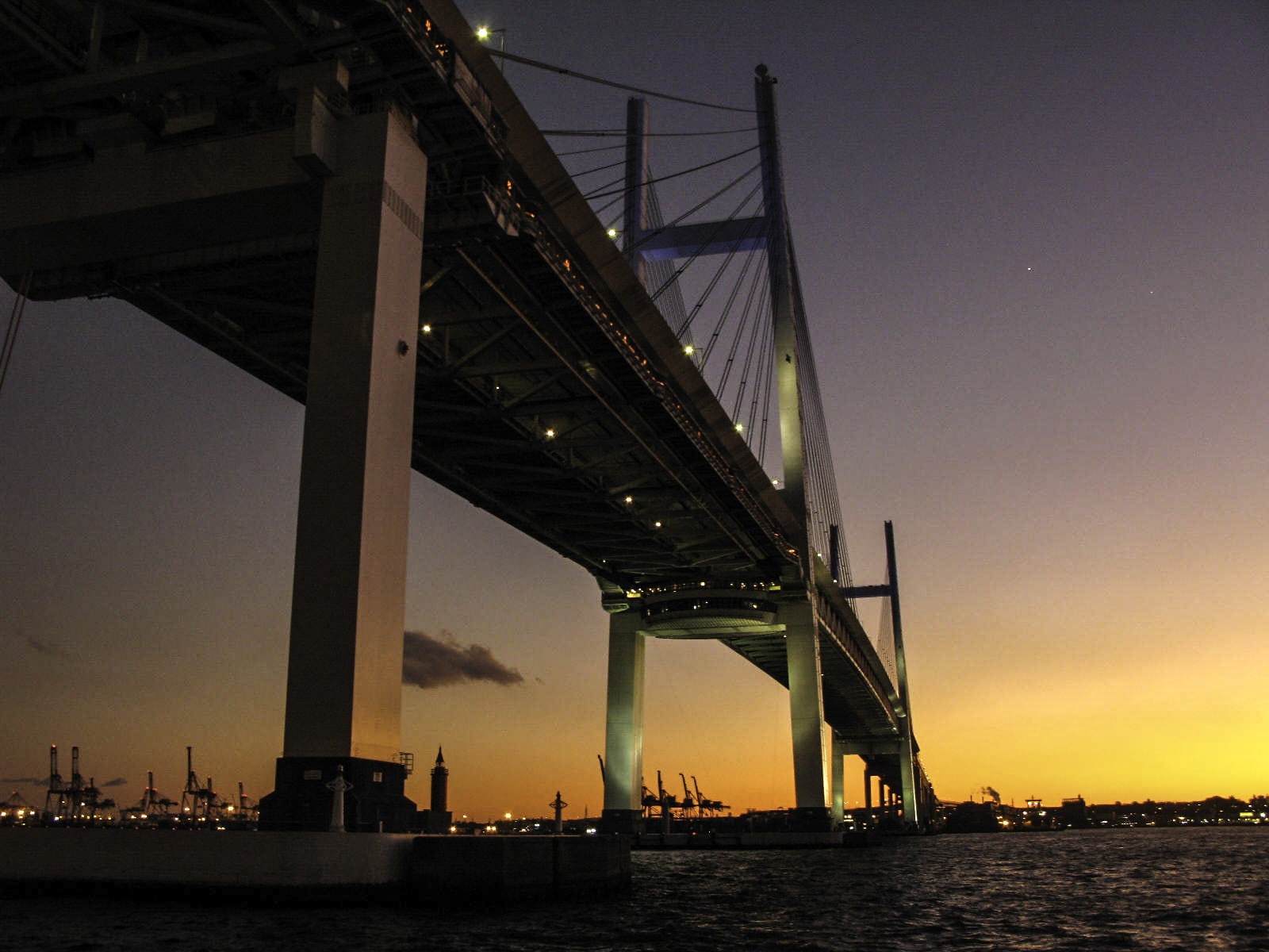 sky, connection, waterfront, nature, Bridge, dusk, Japan, bay, bridge - Man Made Structure, public domain, engineering, low angle view, water, transportation, HD Wallpaper