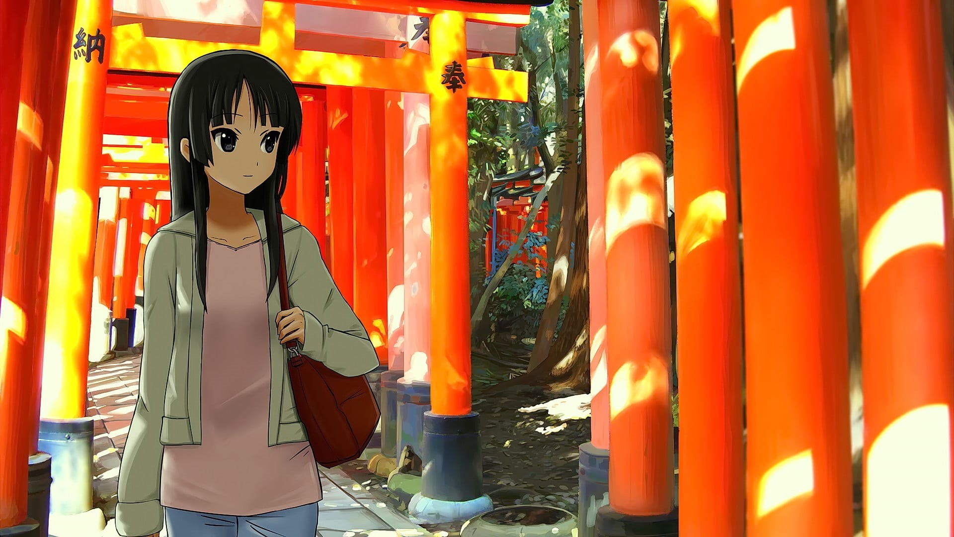 lifestyles, waist up, brunette, fashion, looking away, Asian architecture, one person, consumerism, anime girls, beautiful woman, outdoors, women, standing, HD Wallpaper