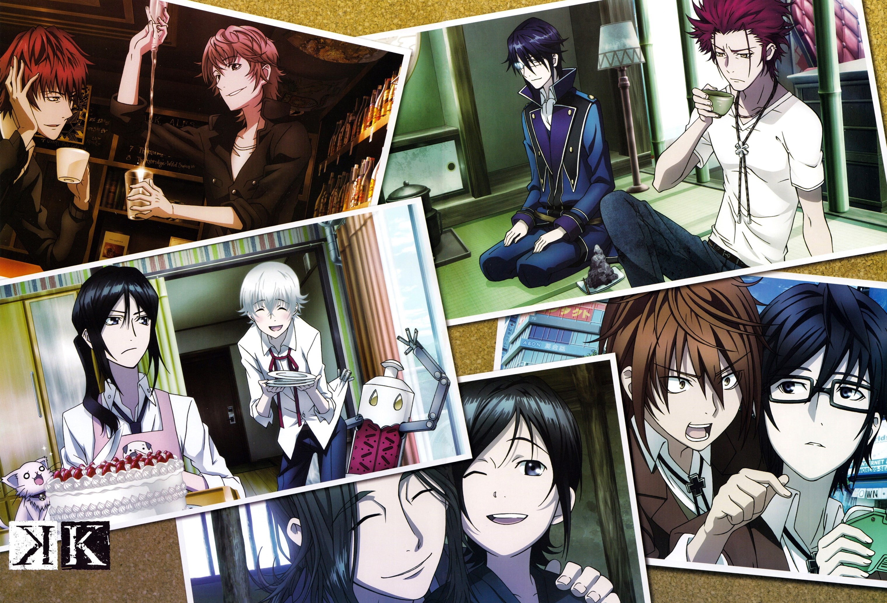 2K, Yata Misaki, Isana Yashiro, Fushimi Saruhiko, Munakata Reisi, Suoh Mikoto, Yatogami Kurou, Neko (K project), K Project, HD Wallpaper