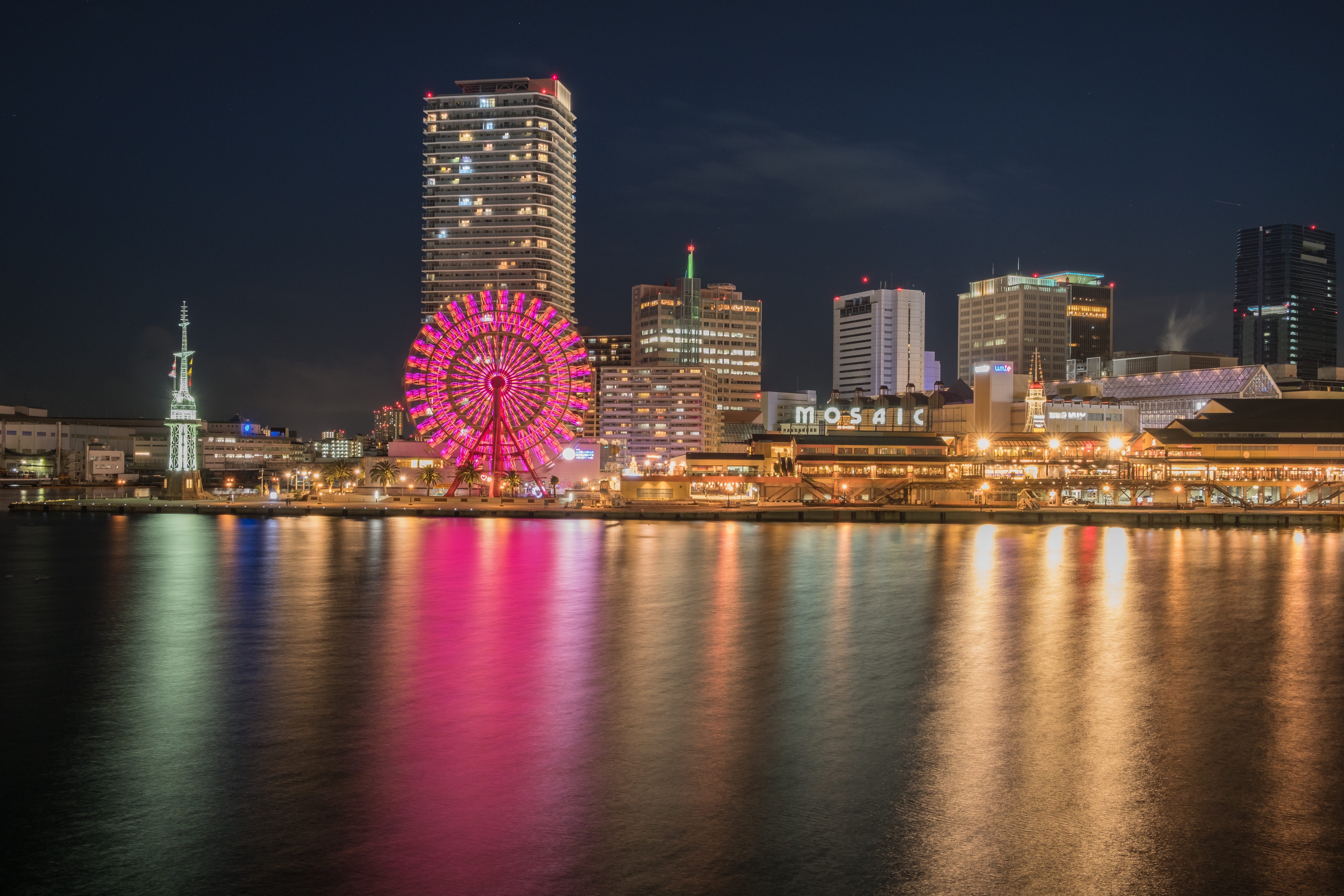 nature, port, illuminated, city, downtown District, tall - high, skyscraper, background, scene, office Building, building Exterior, eye, office building exterior, HD Wallpaper