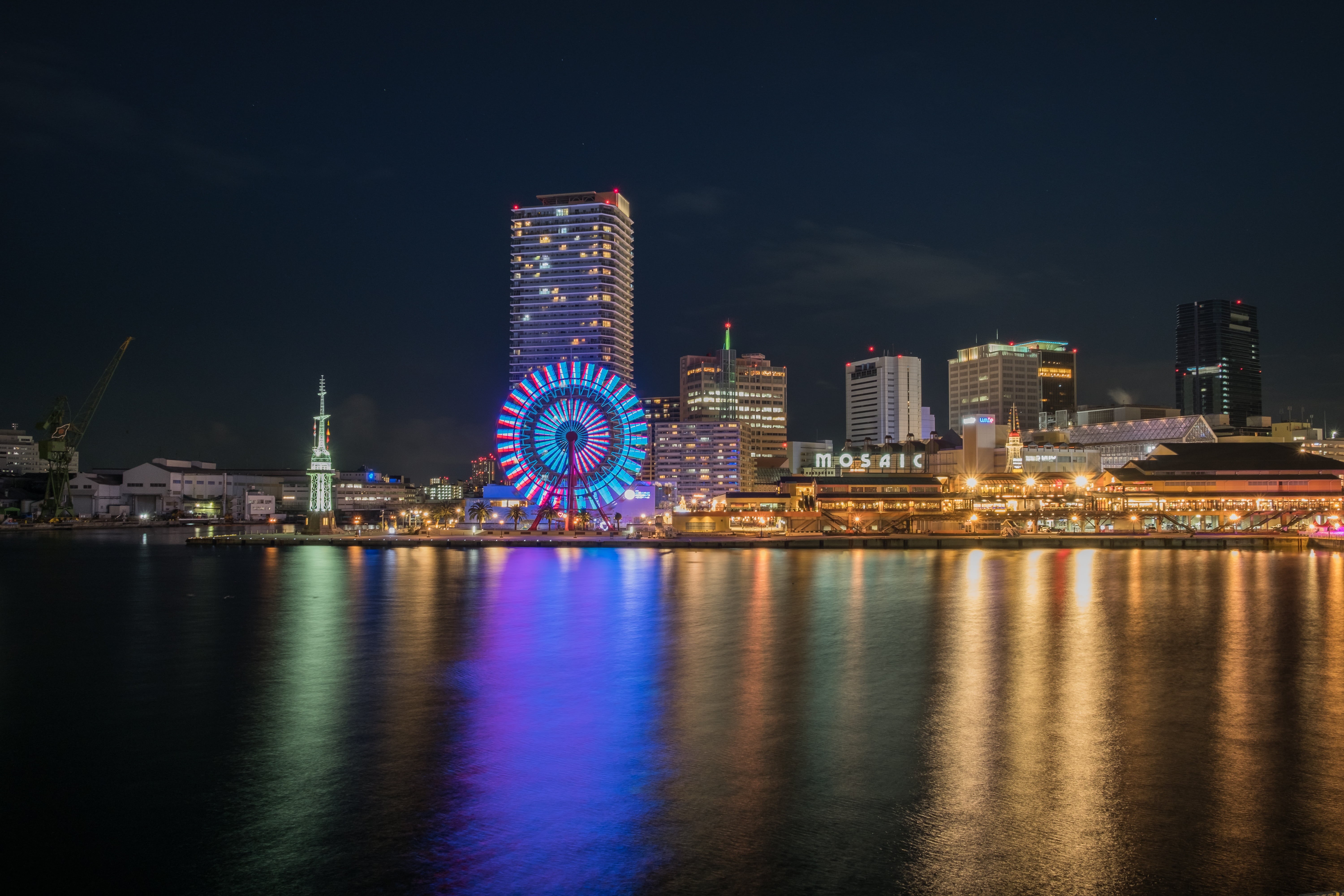 background, nightlife, cityscape, travel destinations, japan, urban skyline, scene, outdoors, modern, building, landscape, 5K, kobe, building exterior, HD Wallpaper
