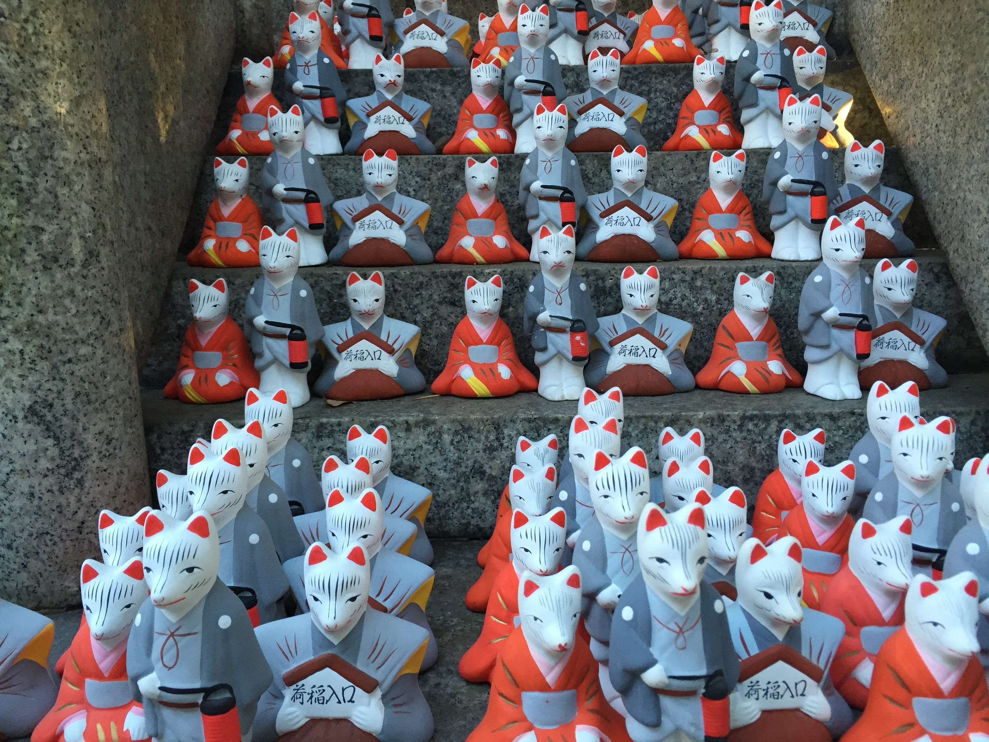celebration, architecture, power spot, red, arrangement, large group of objects, creativity, figurine, high angle view, still life, in a row, shrine, outdoors, HD Wallpaper