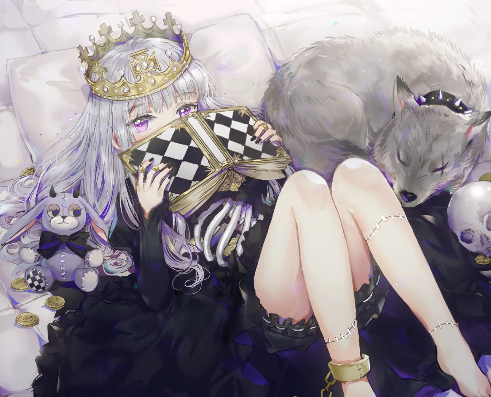 celebration, disguise, tiara, creativity, human representation, no people, gray hair, for sale, close-up, still life, book, 720P, high angle view, Anime, HD Wallpaper
