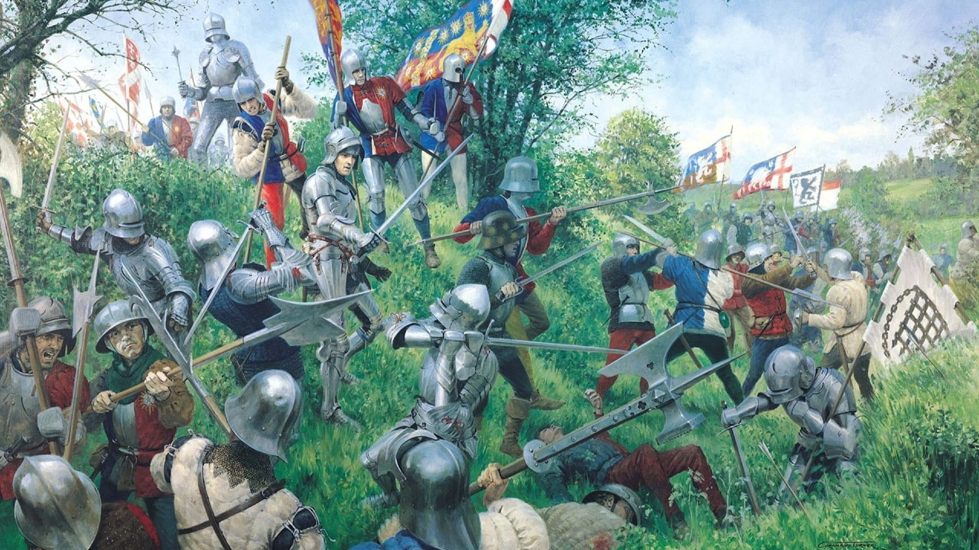 armor, war, field, battle, 1080P, fighting, representation, land, medieval, large group of objects, no people, cloud - sky, art and craft, abundance, growth, HD Wallpaper