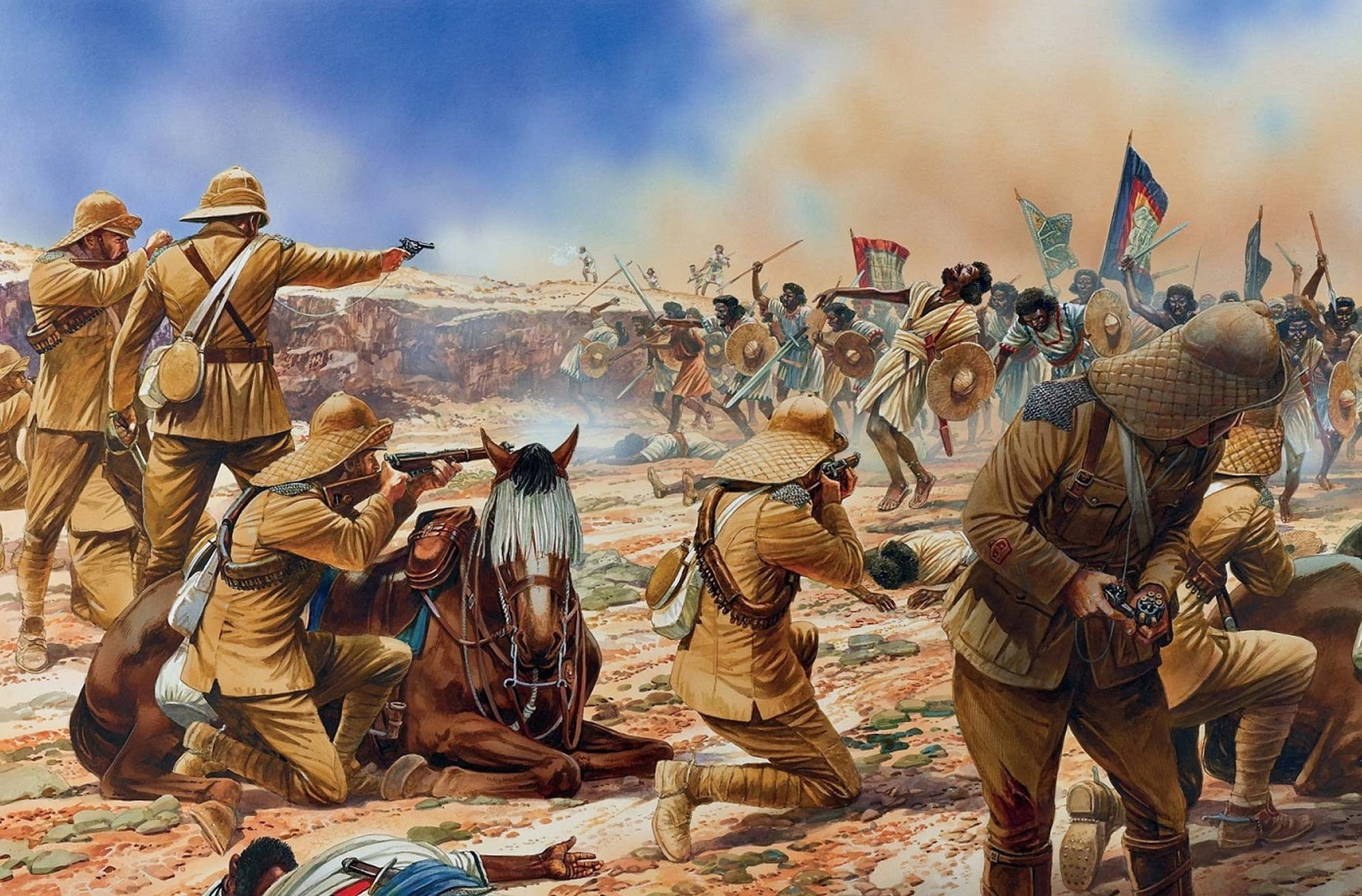 illustration, people, weapon, men, 1080P, indian Culture, old, religion, group Of People, shields, revolvers, modesty, 2 Sep 1898, history, figure, fighting, HD Wallpaper