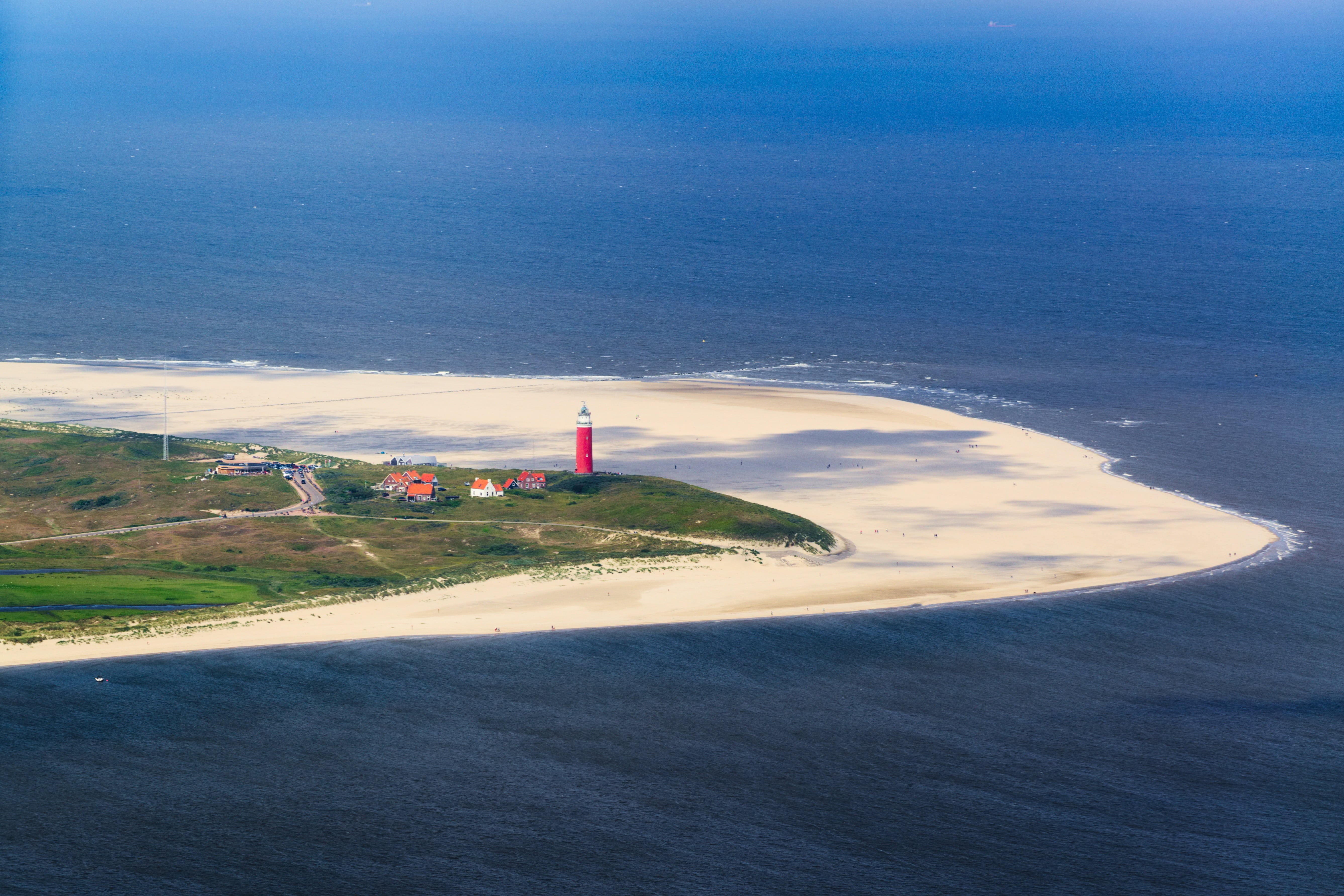 airplane, texel, red, land, landscape, aerial, white, beauty in nature, scenics - nature, sport, sea, netherlands, no people, water, seashore, built structure, HD Wallpaper