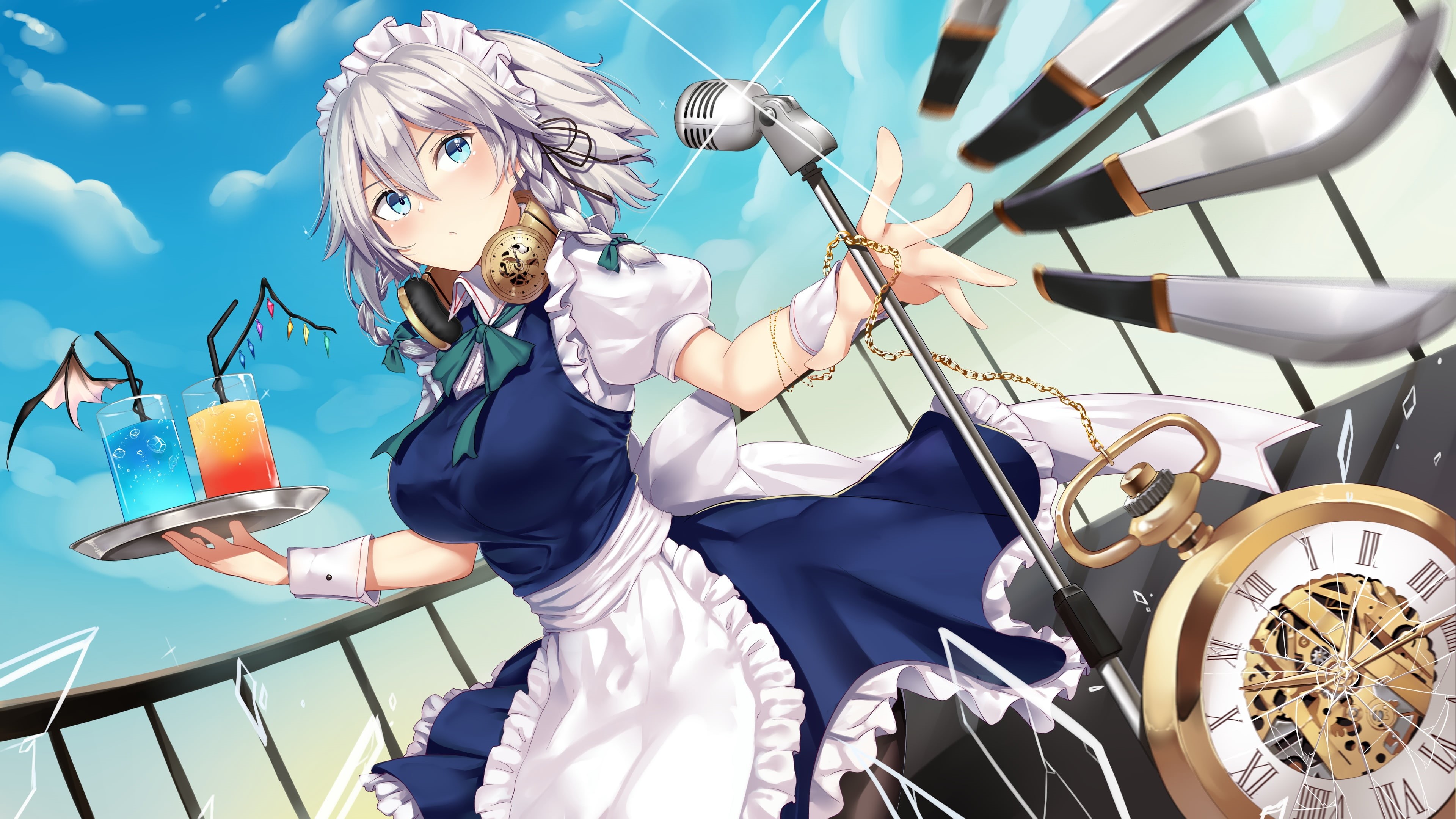 Sakuya Izayoi, Anime, 4K, Touhou, HD Wallpaper