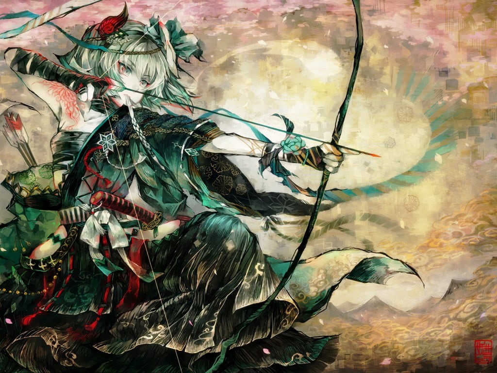 Konpaku Youmu, plant, creativity, representation, animal wildlife, built structure, leaf, Touhou, multi colored, art and craft, mural, tree, human representation, HD Wallpaper