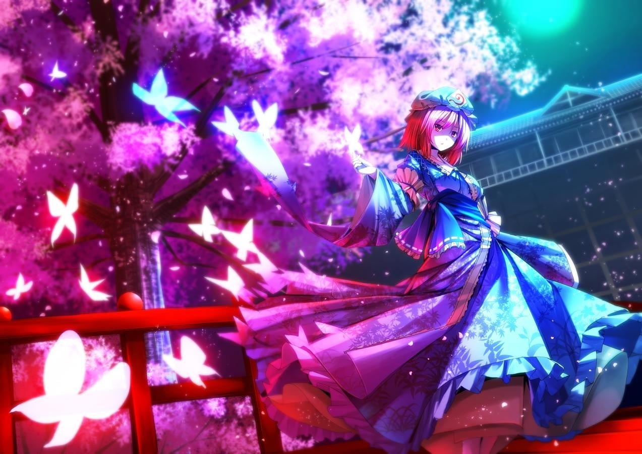 Touhou, adult, emotion, glasses, arts culture and entertainment, 480P, purple, young adult, real people, night, disguise, anime girls, decoration, event, HD Wallpaper