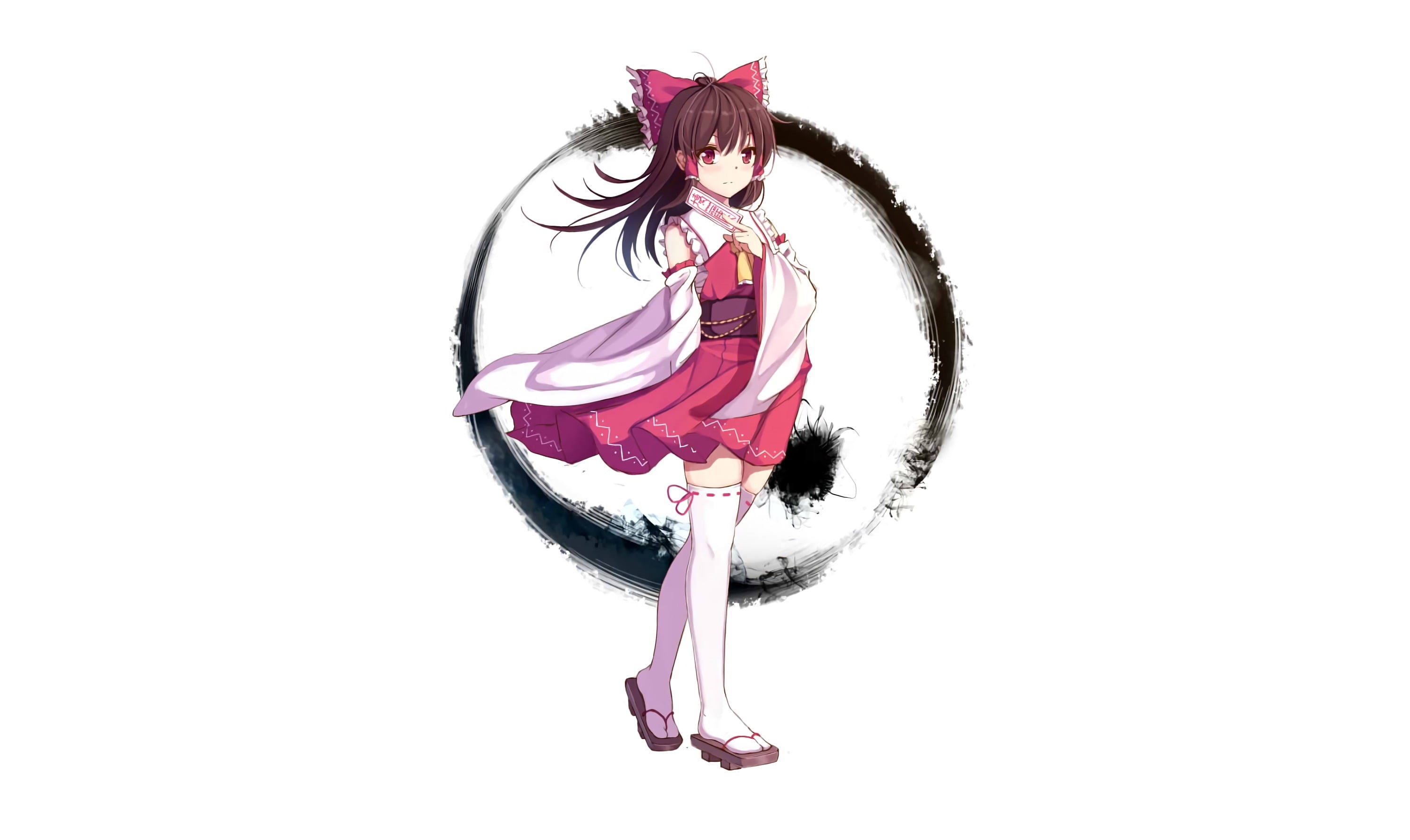 full length, portrait, costume, copy space, dancing, cut out, young women, anime, studio shot, red eyes, looking at camera, young adult, indoors, one person, HD Wallpaper