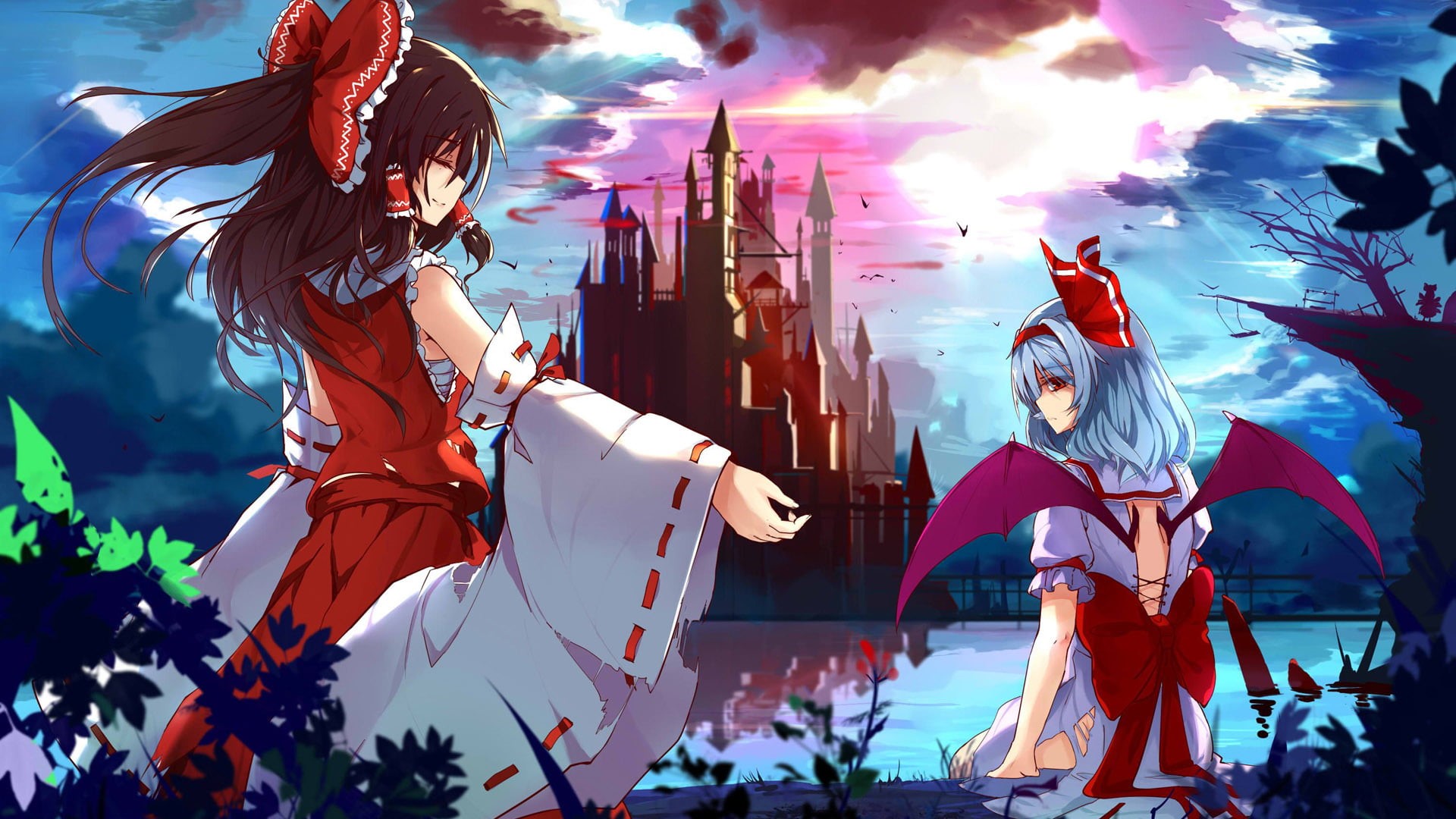 anime, real people, arts culture and entertainment, festival, leisure activity, 1080P, anime girls, crowd, sky, Remilia Scarlet, nature, people, event, HD Wallpaper