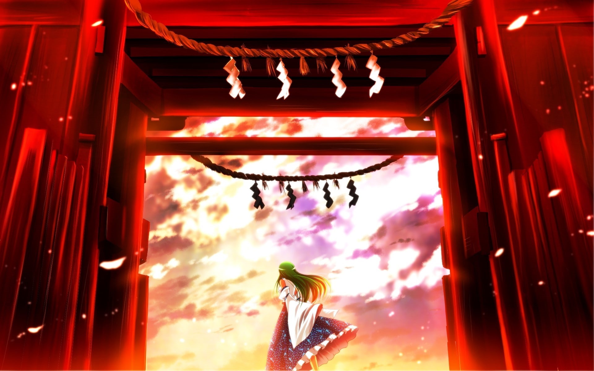 1080P, Touhou, Kochiya Sanae, HD Wallpaper