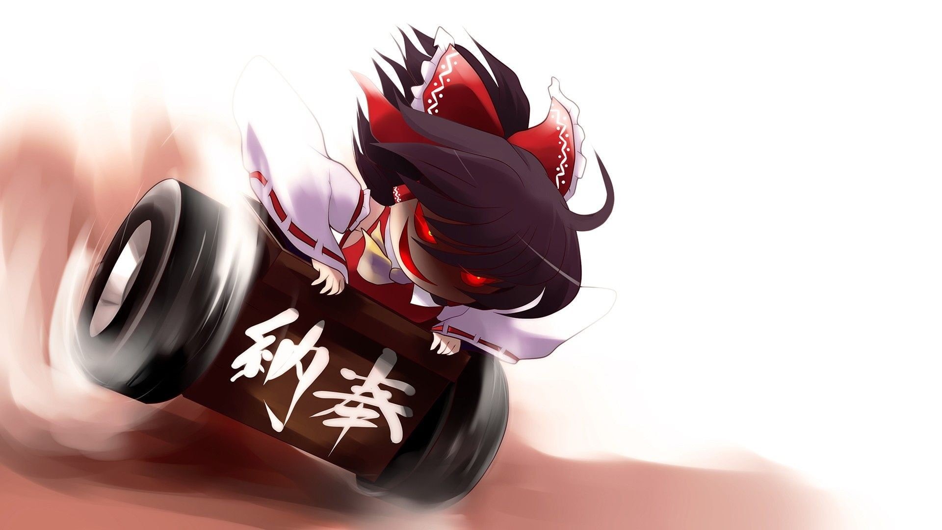 arts culture and entertainment, studio shot, black color, Hakurei Reimu, glass - material, no people, character, copy space, still life, shape, white background, HD Wallpaper
