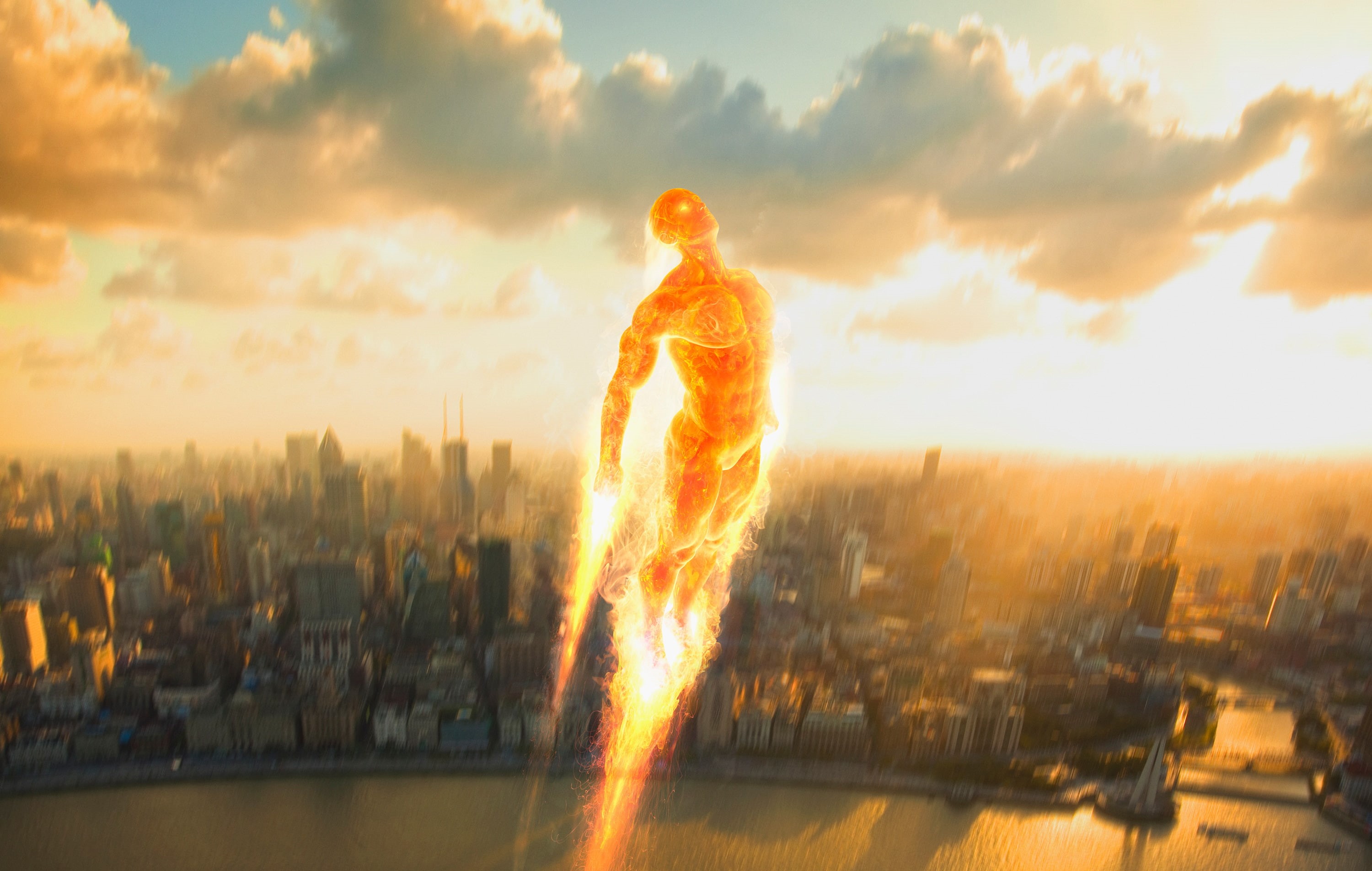 The Human Torch, 2K, Superheroes, Marvel Comics, Fantastic Four, HD Wallpaper
