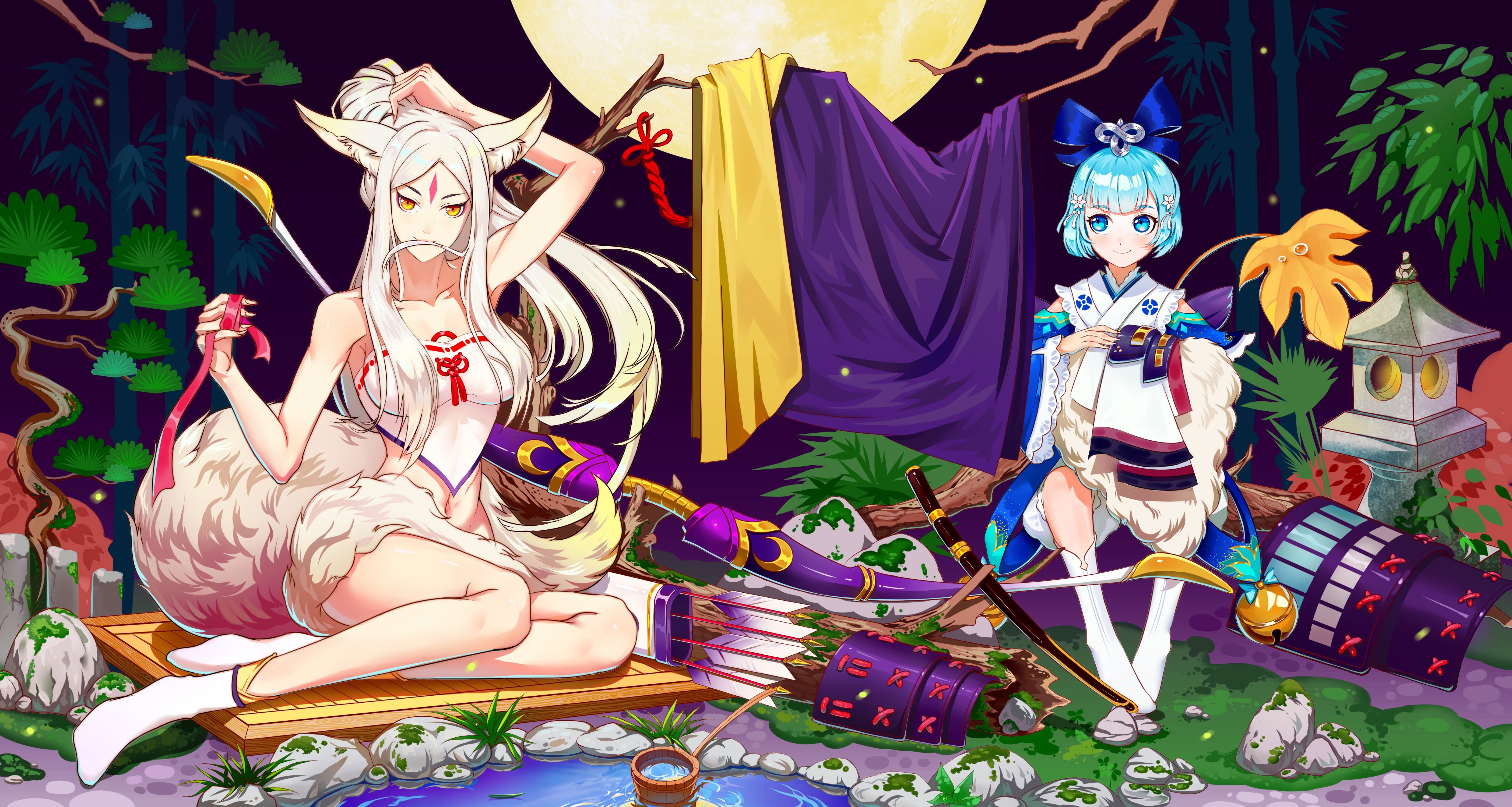 Hotarugusa (Onmyoji), Onmyoji, Hakuro (Onmyoji), Video Game, 5K, HD Wallpaper