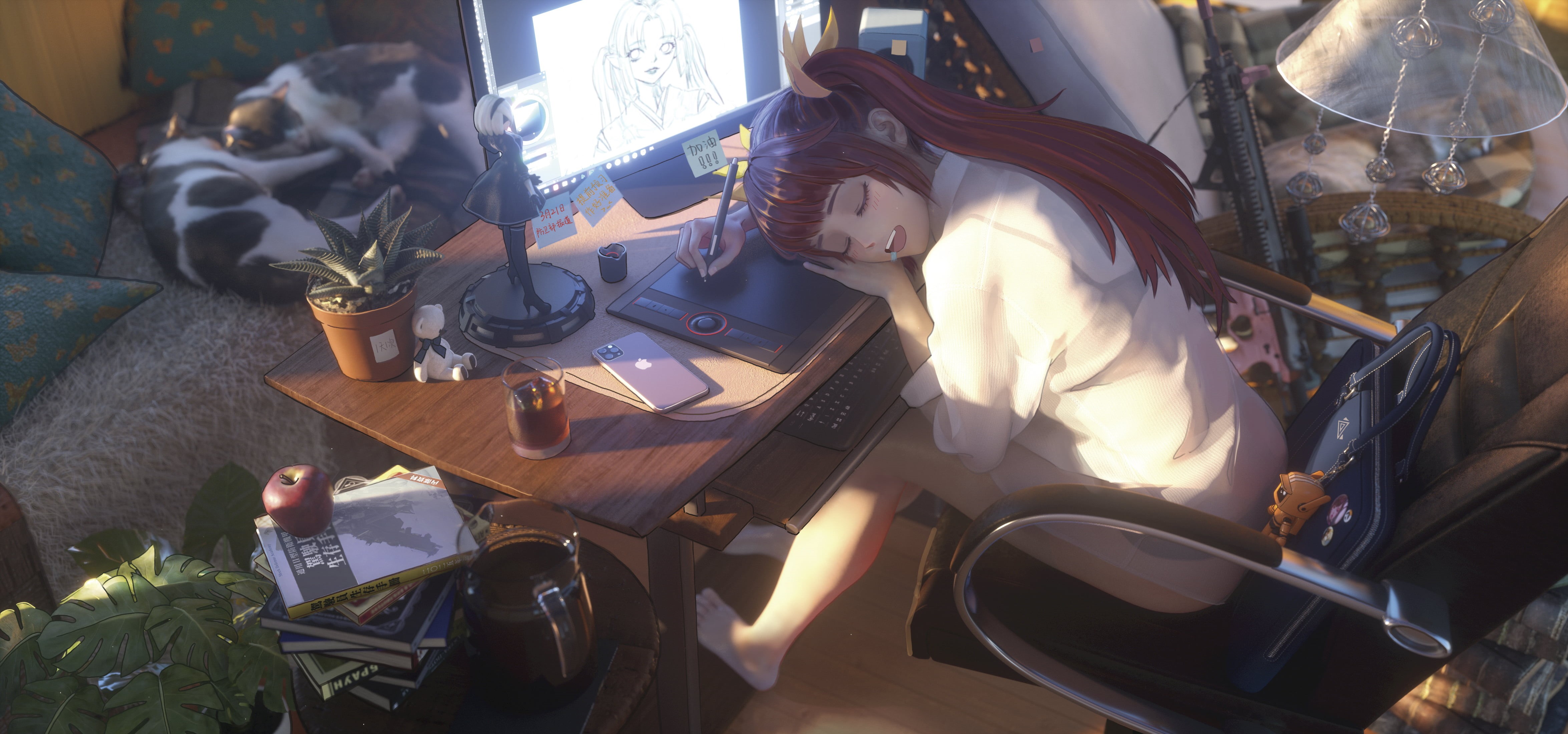 Z-AO, anime girls, 4K, anime, HD Wallpaper
